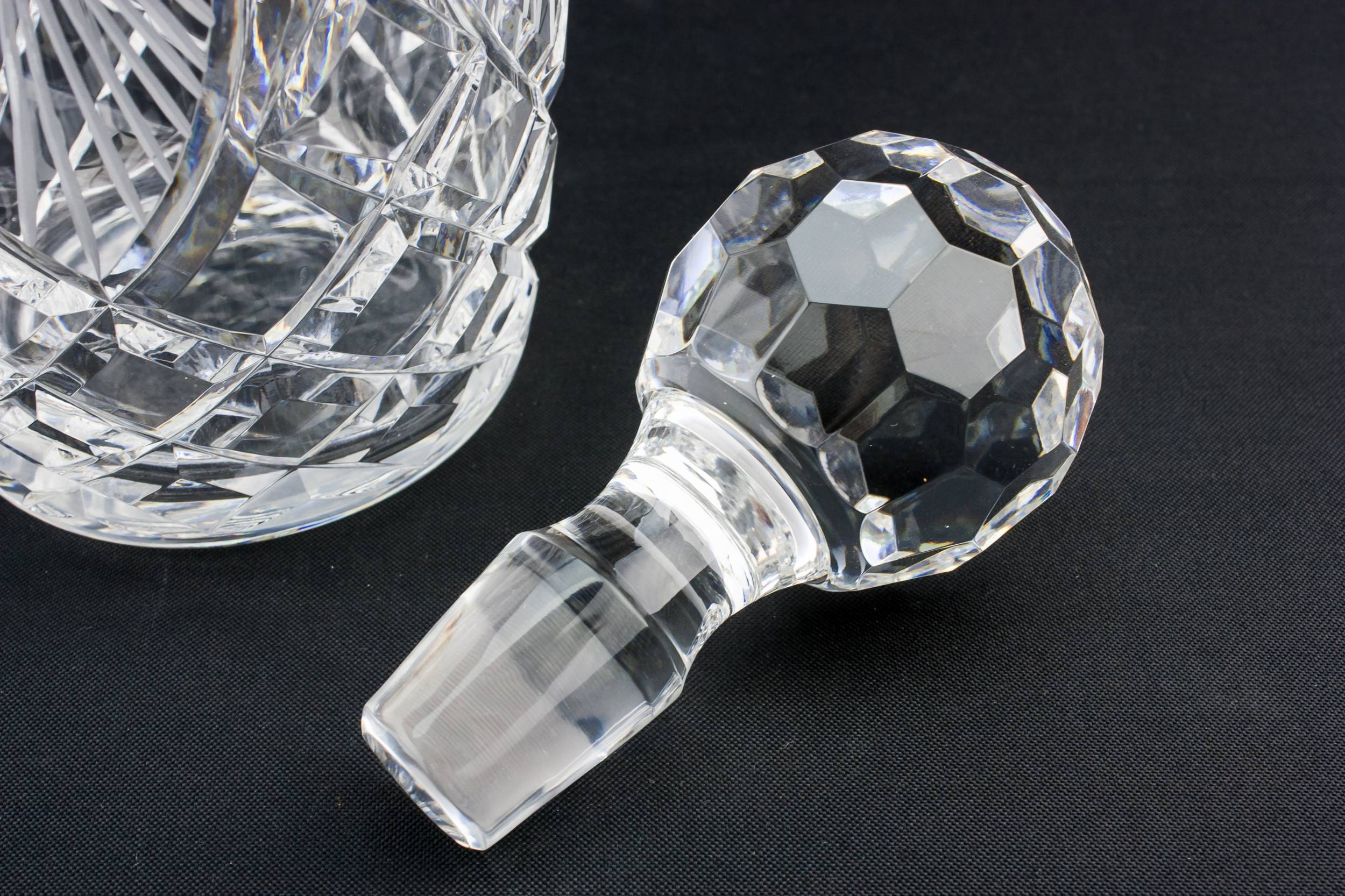 Cut Glass Crystal — Barrel cut glass decanter 2