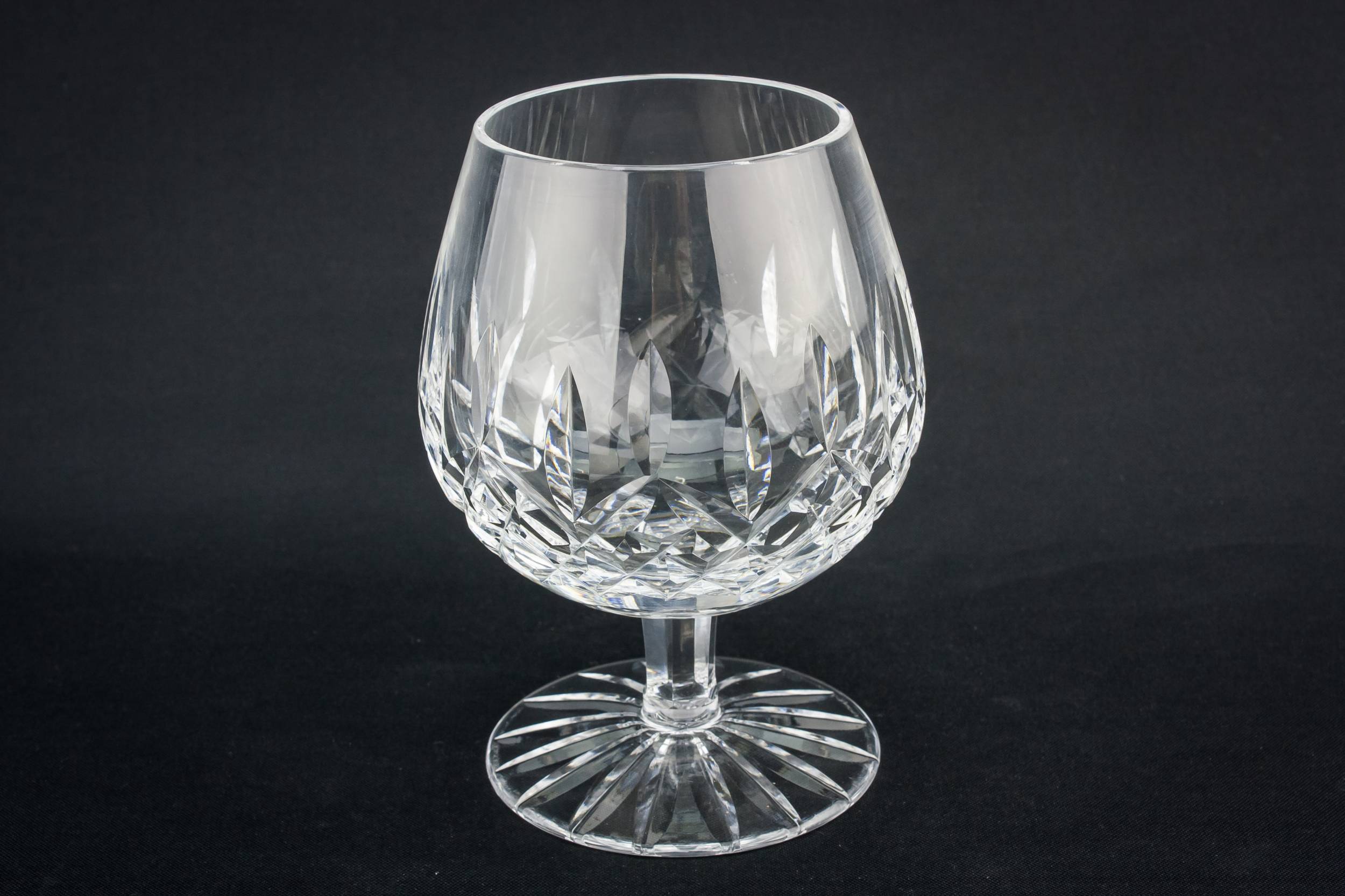 Cut Vintage Crosshatch — Crystal brandy glass