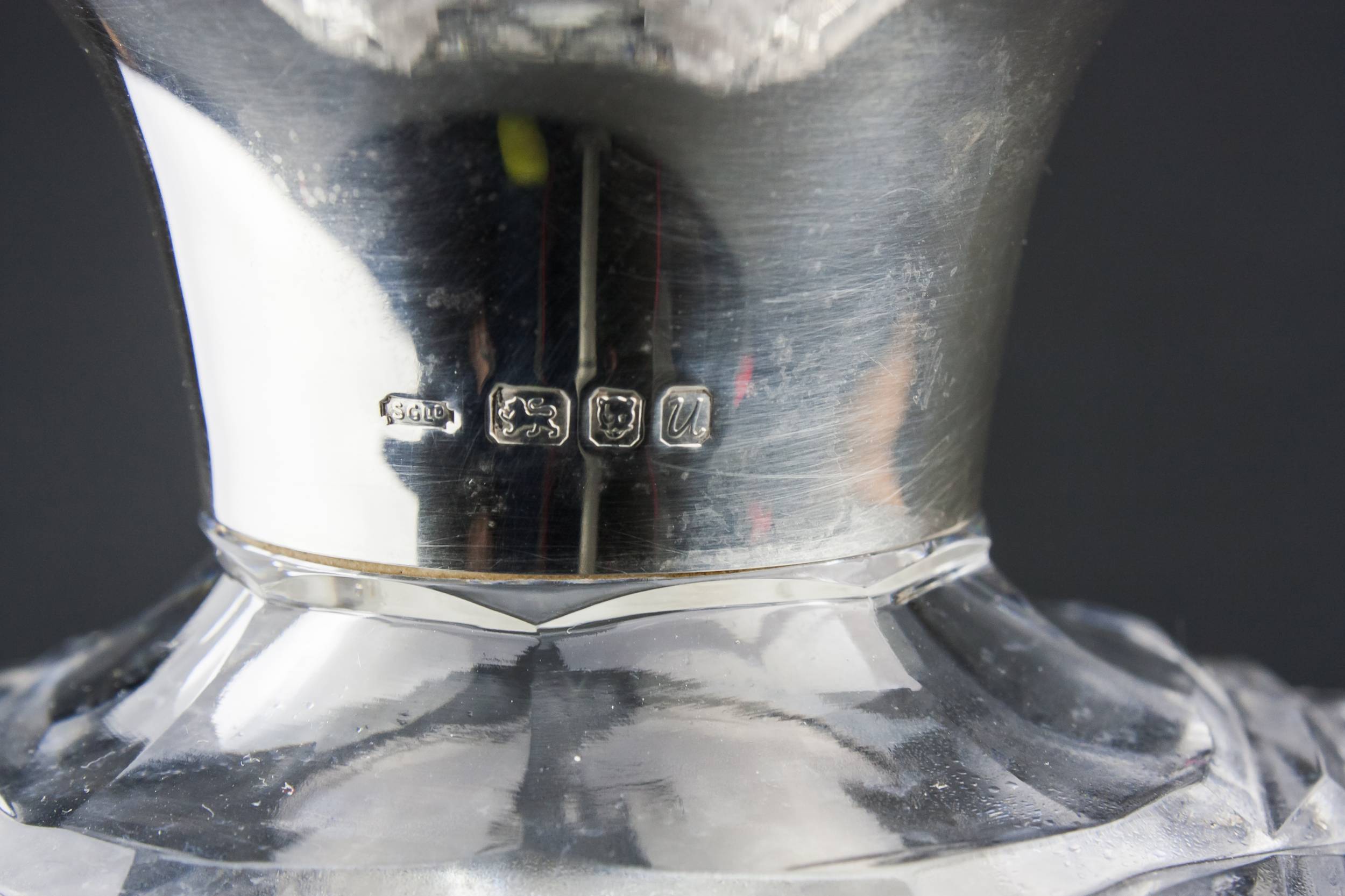 Sterling Silver Square — Cut glass & silver decanter 2