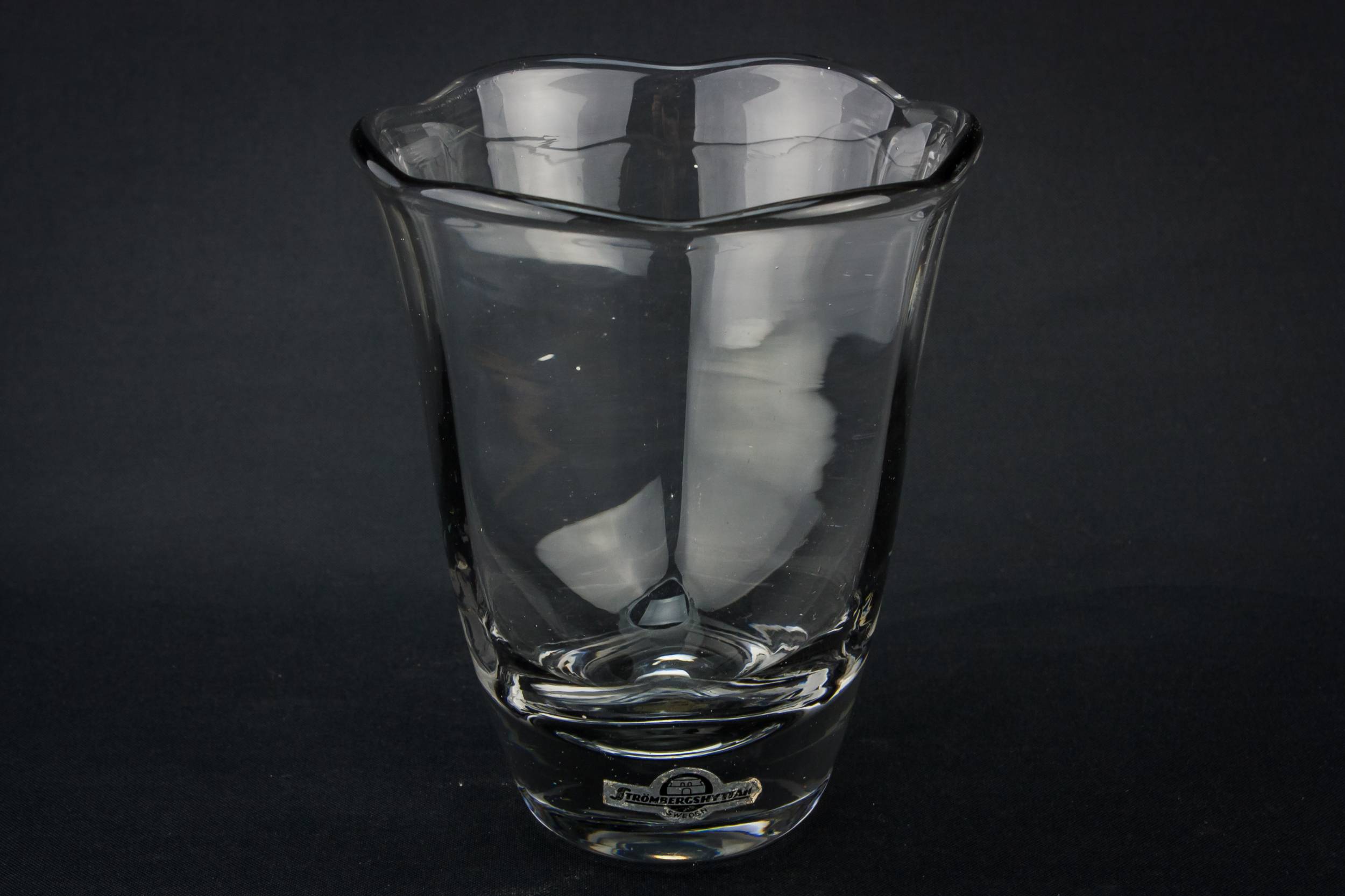Charming Vintage Panelled — Small grey glass vase