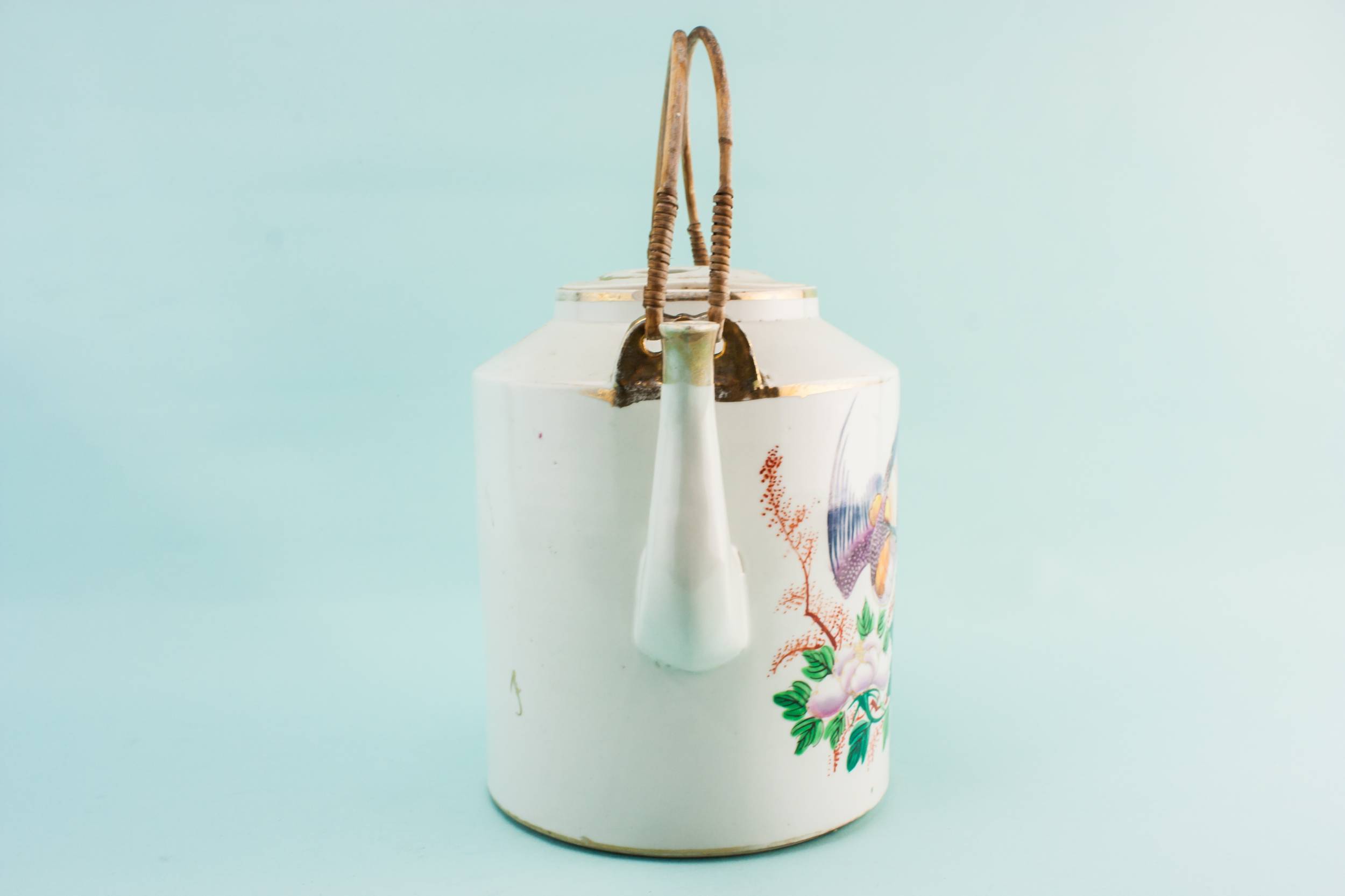 Retro Green Bird — Retro porcelain teapot 2