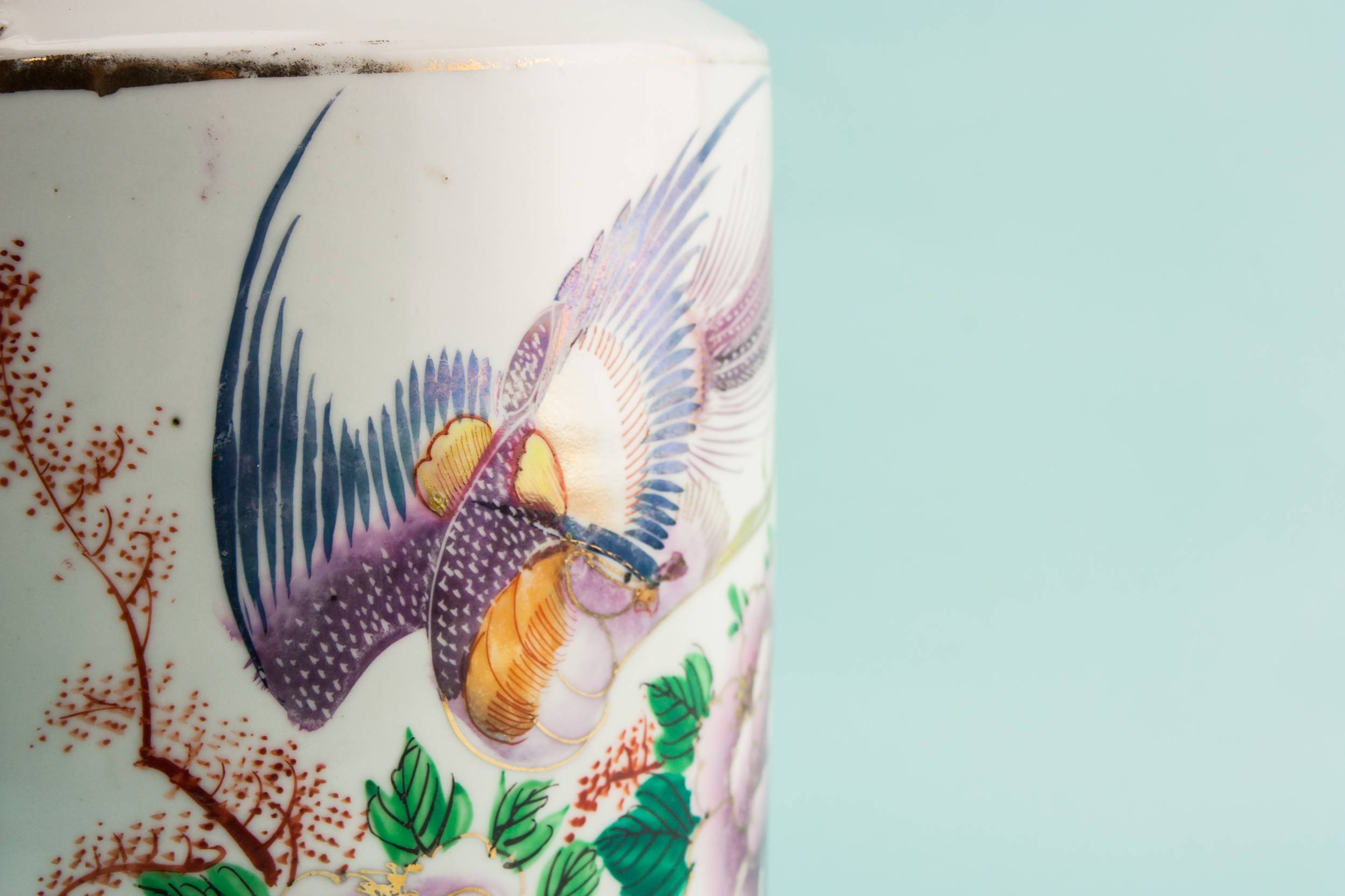 Retro Green Bird — Retro porcelain teapot 3