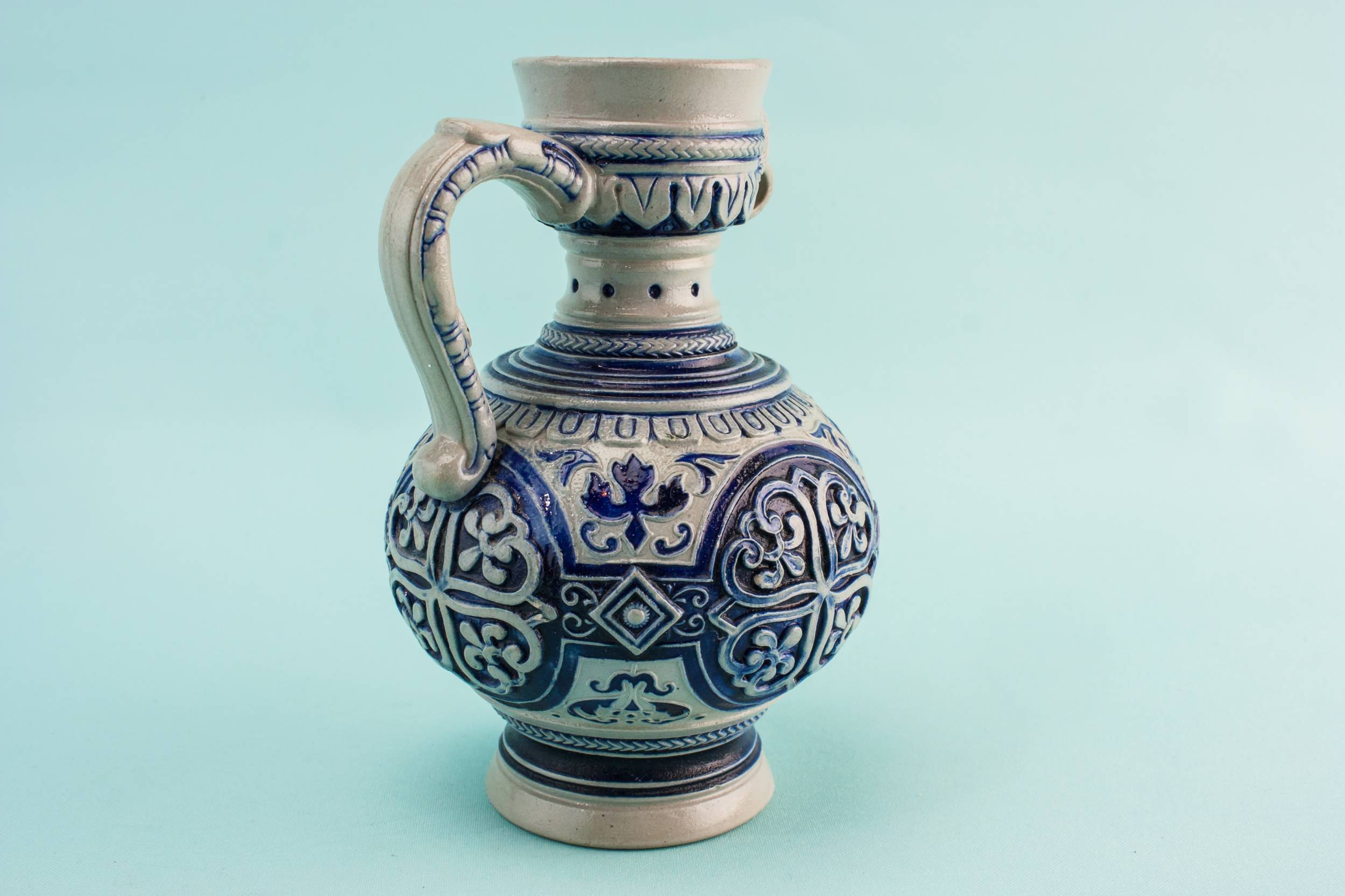 Antique Spectacular Milk — Arts & Crafts stoneware jug 1