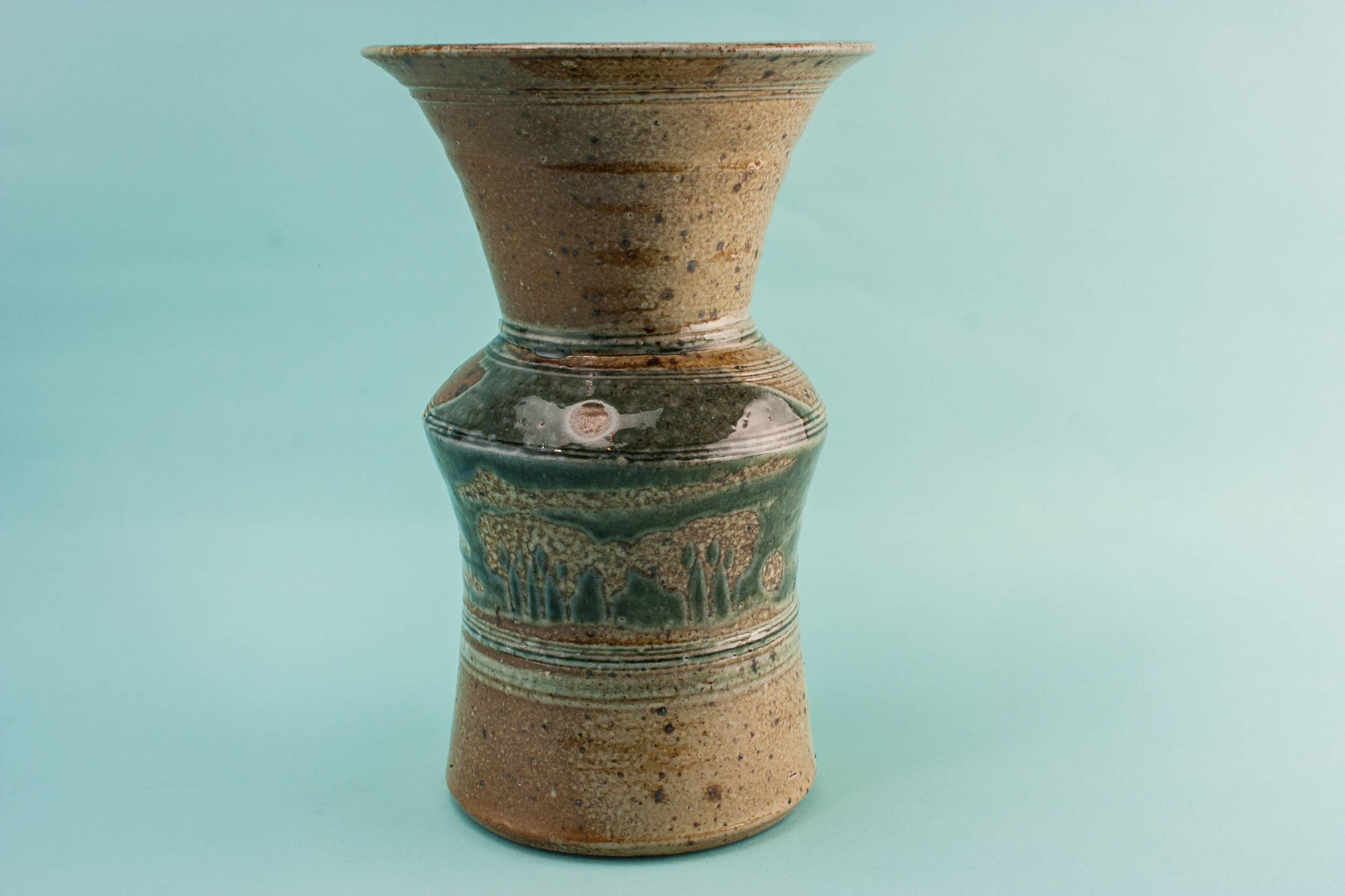 Vintage Brown VASE — Art studio pottery vase 1
