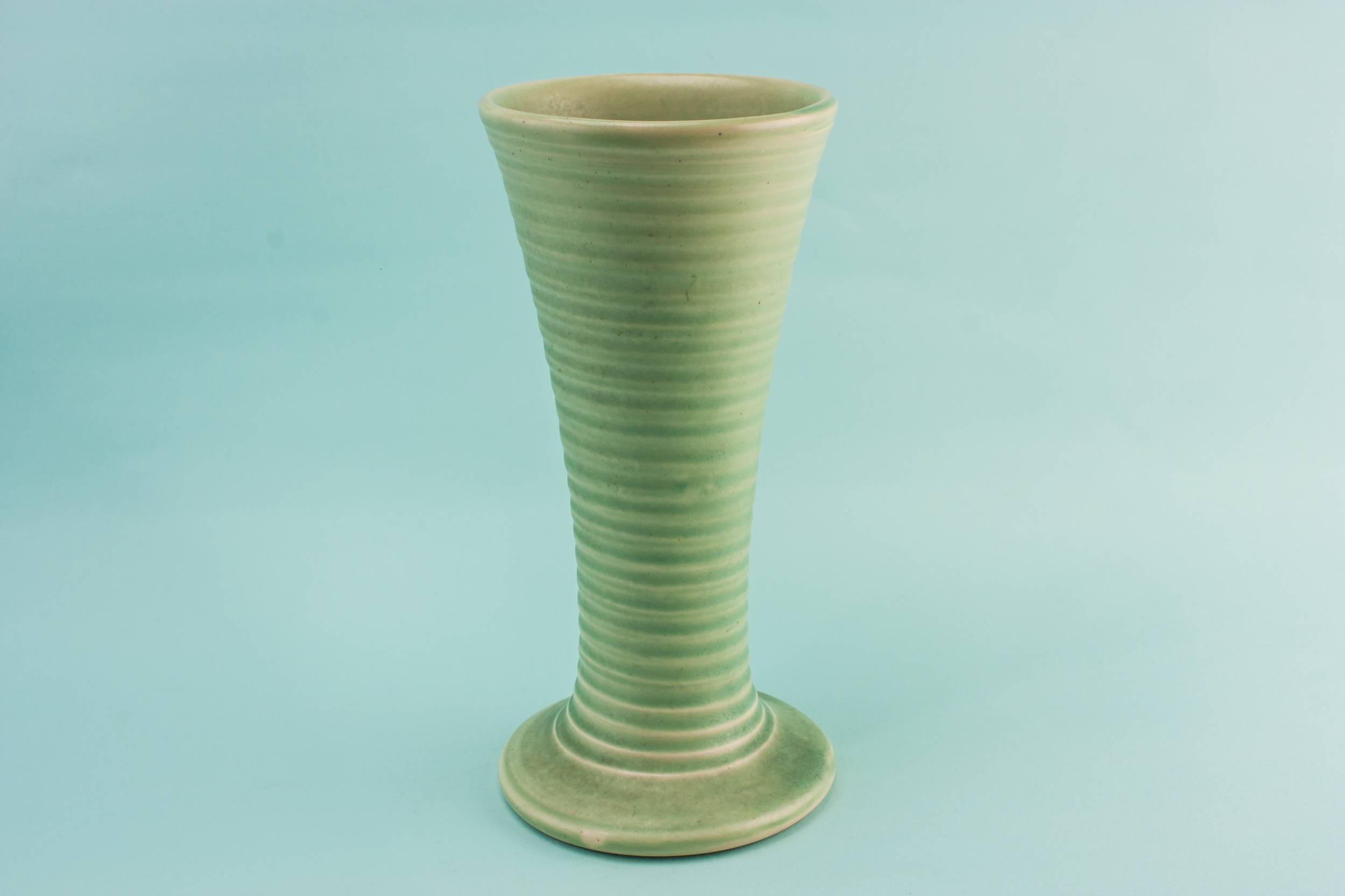 Green Pottery VASE — Modernist green vase