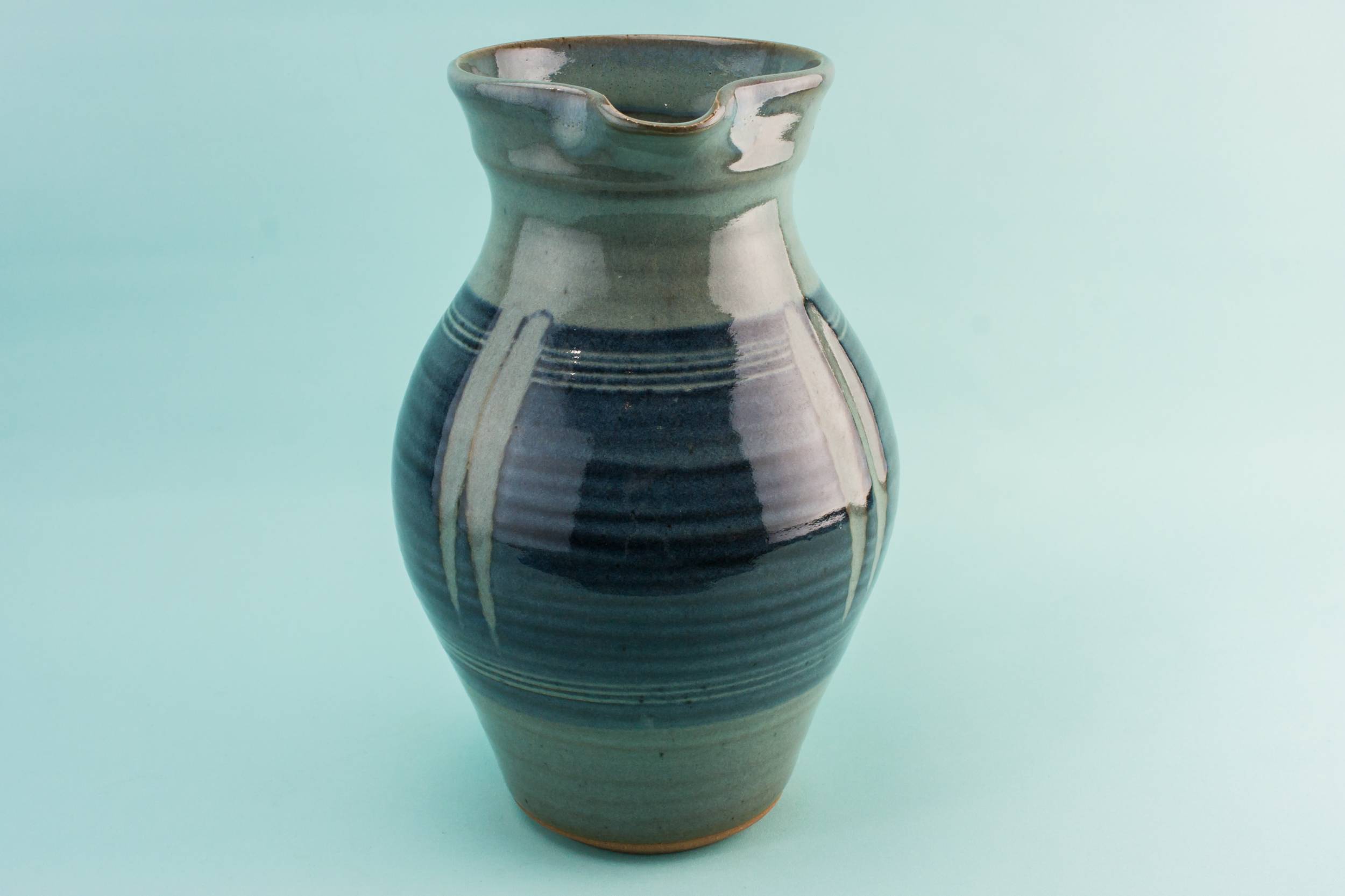 Rustic Modernist Stripy — Water blue jug 2