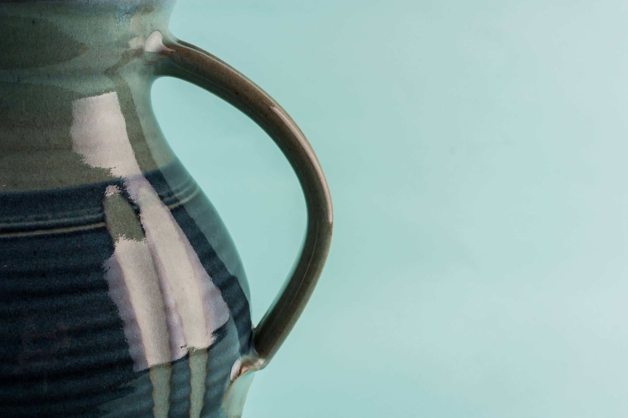 Rustic Modernist Stripy — Water blue jug 3