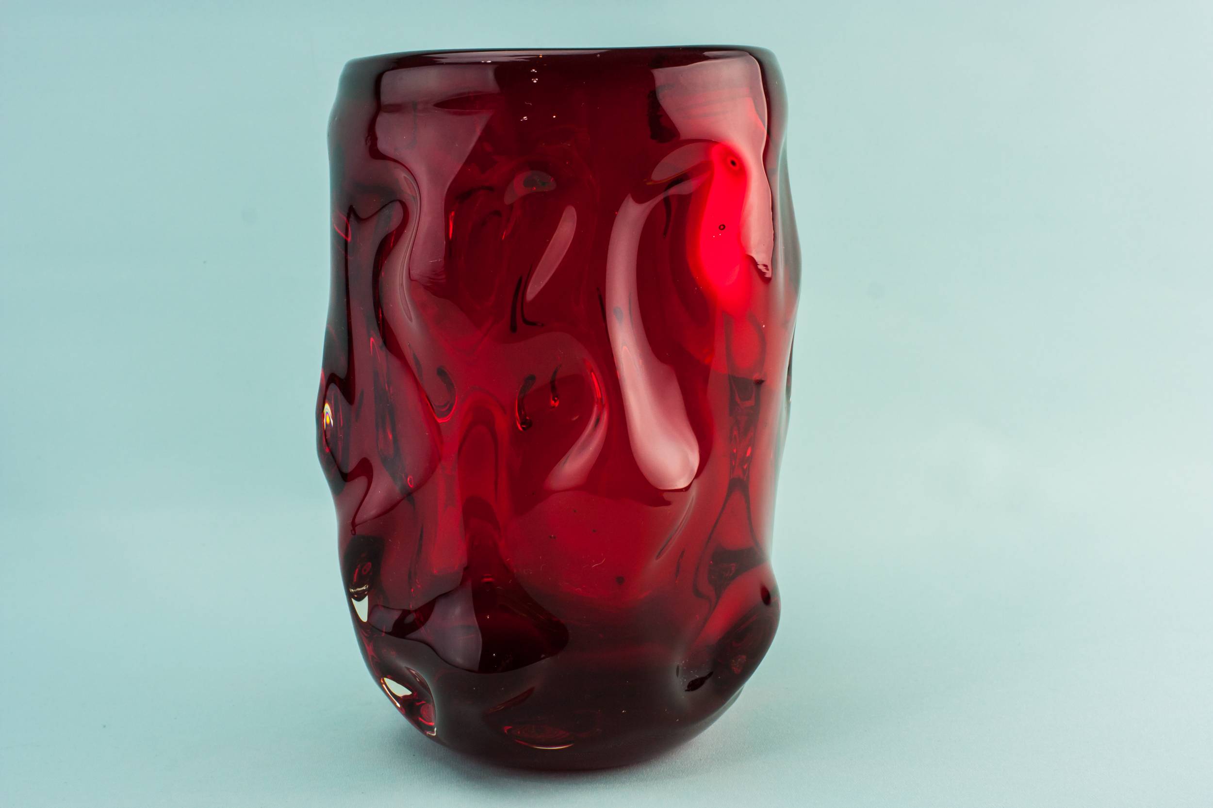 Red Glass Knobbly — Knobbly glass vase 1