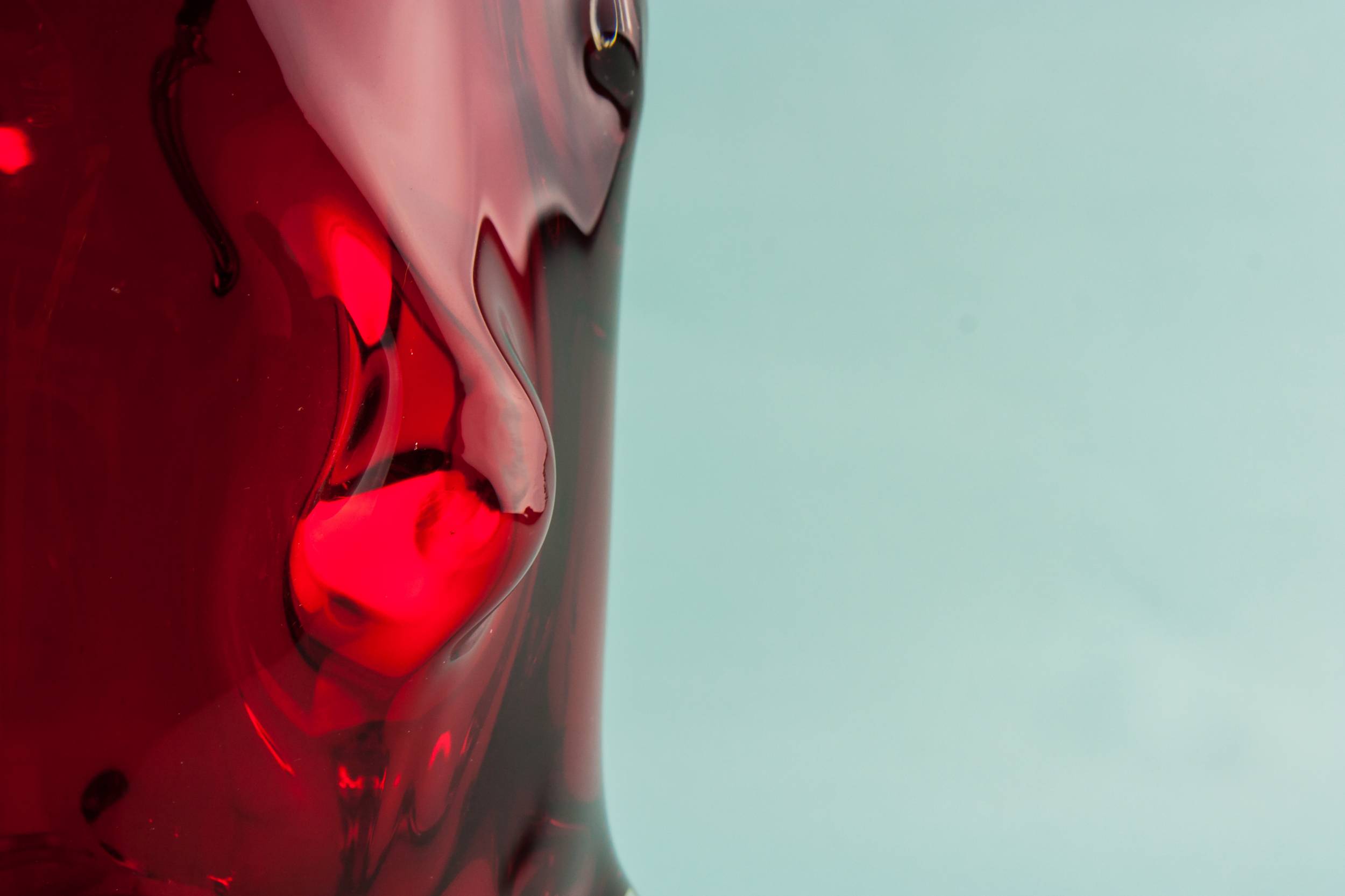 Red Glass Knobbly — Knobbly glass vase 4