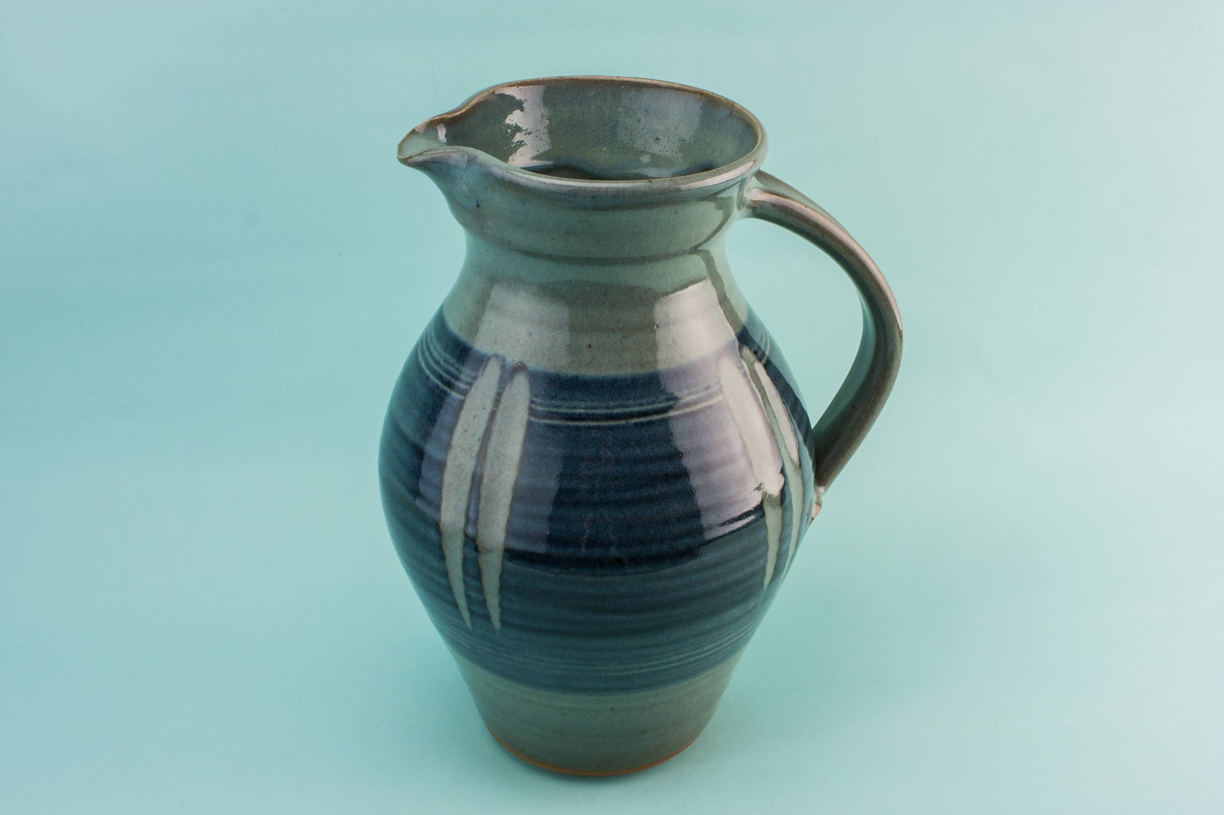 Rustic Modernist Stripy — Water blue jug