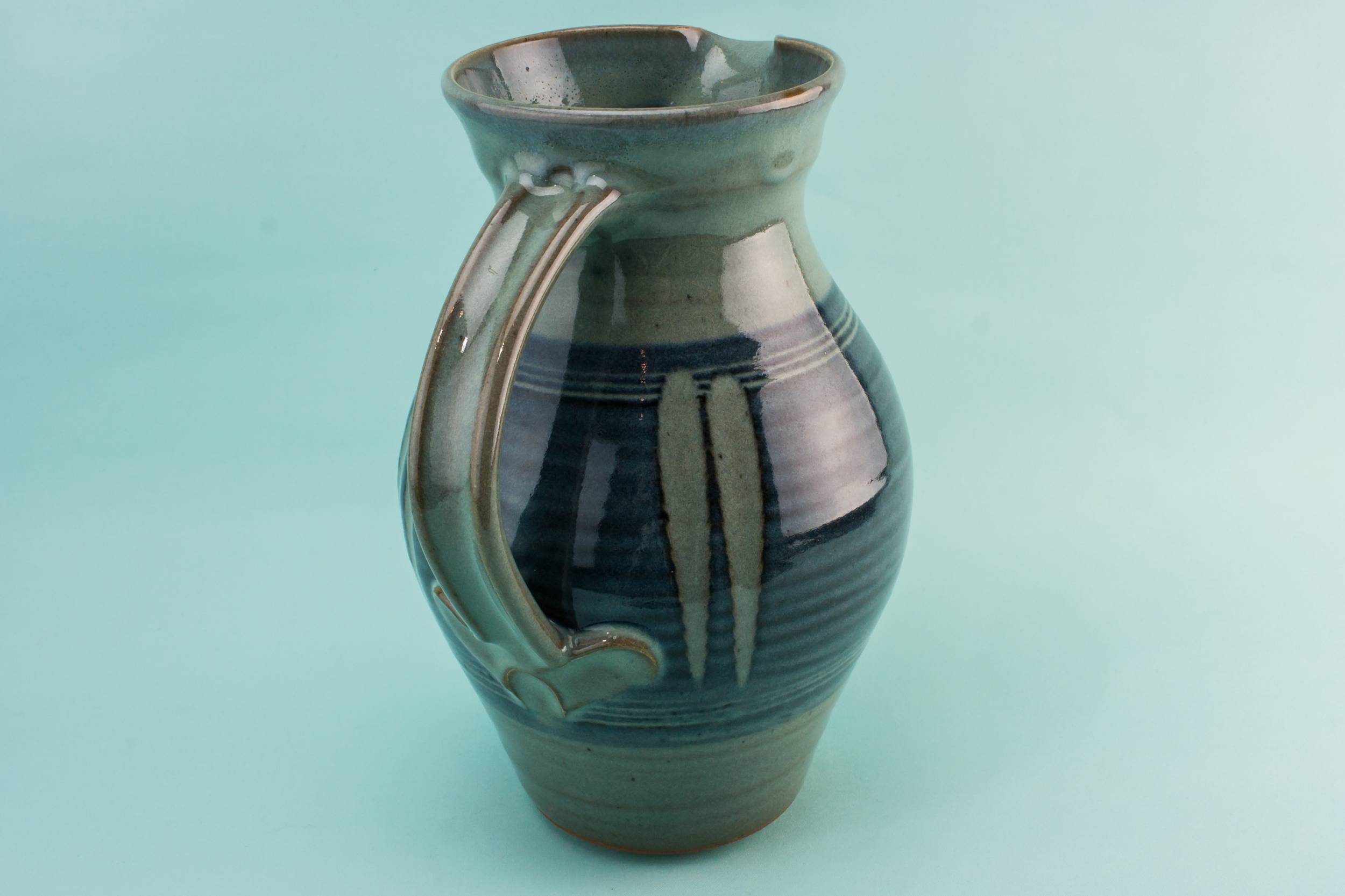 Rustic Modernist Stripy — Water blue jug 1