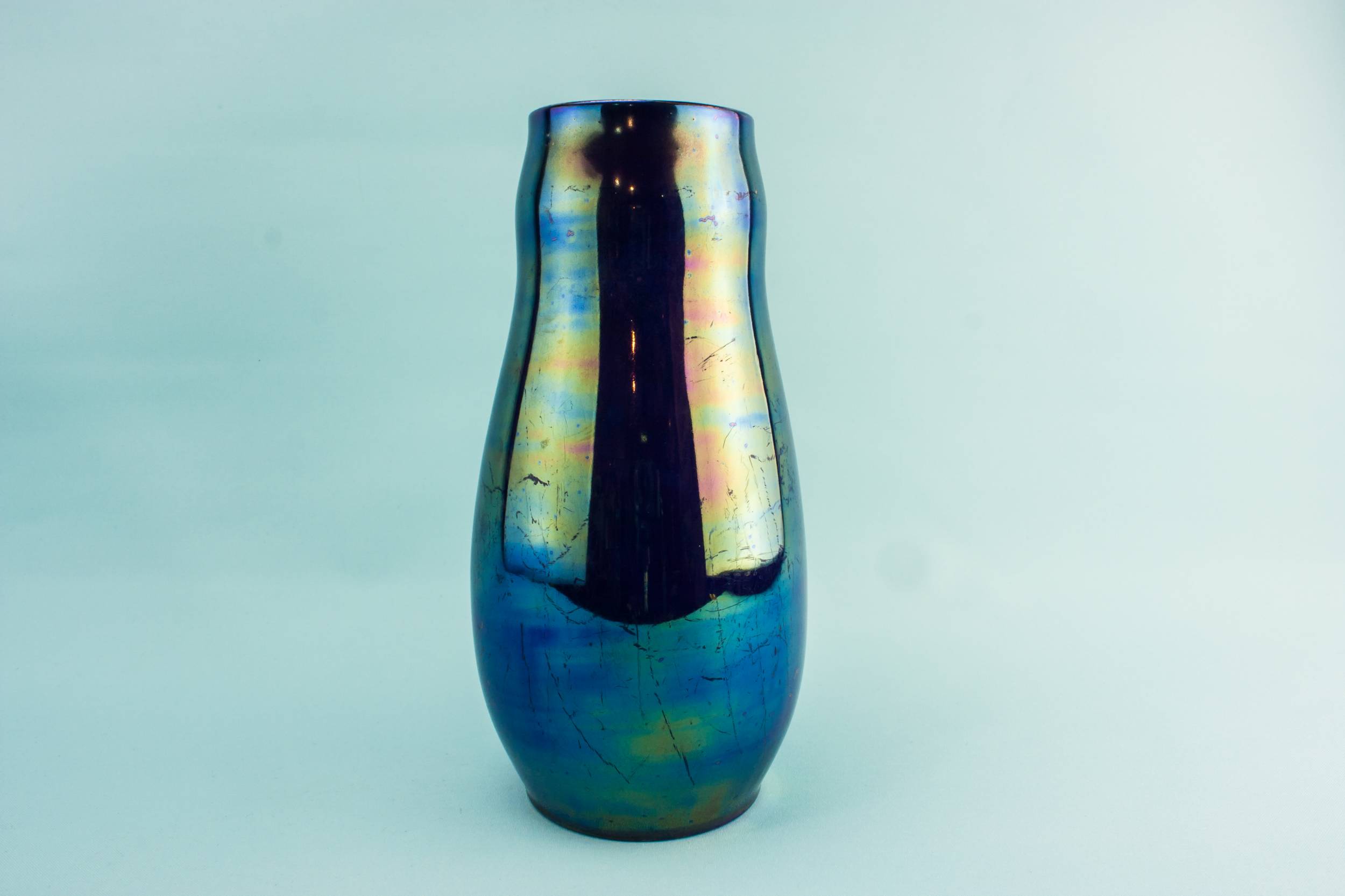 Vintage Modernist Double — Blue lustre vase 1