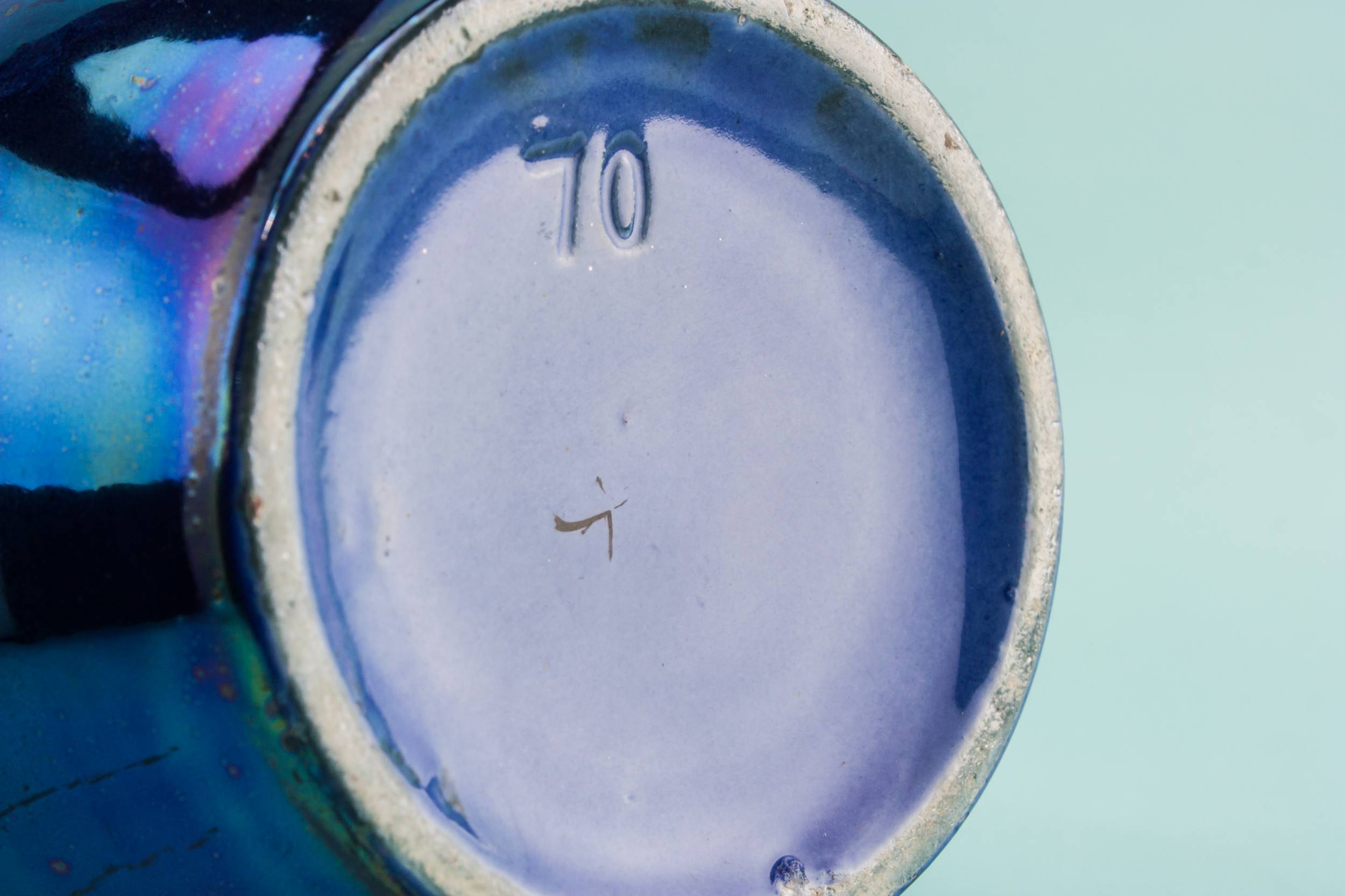 Vintage Modernist Double — Blue lustre vase 3