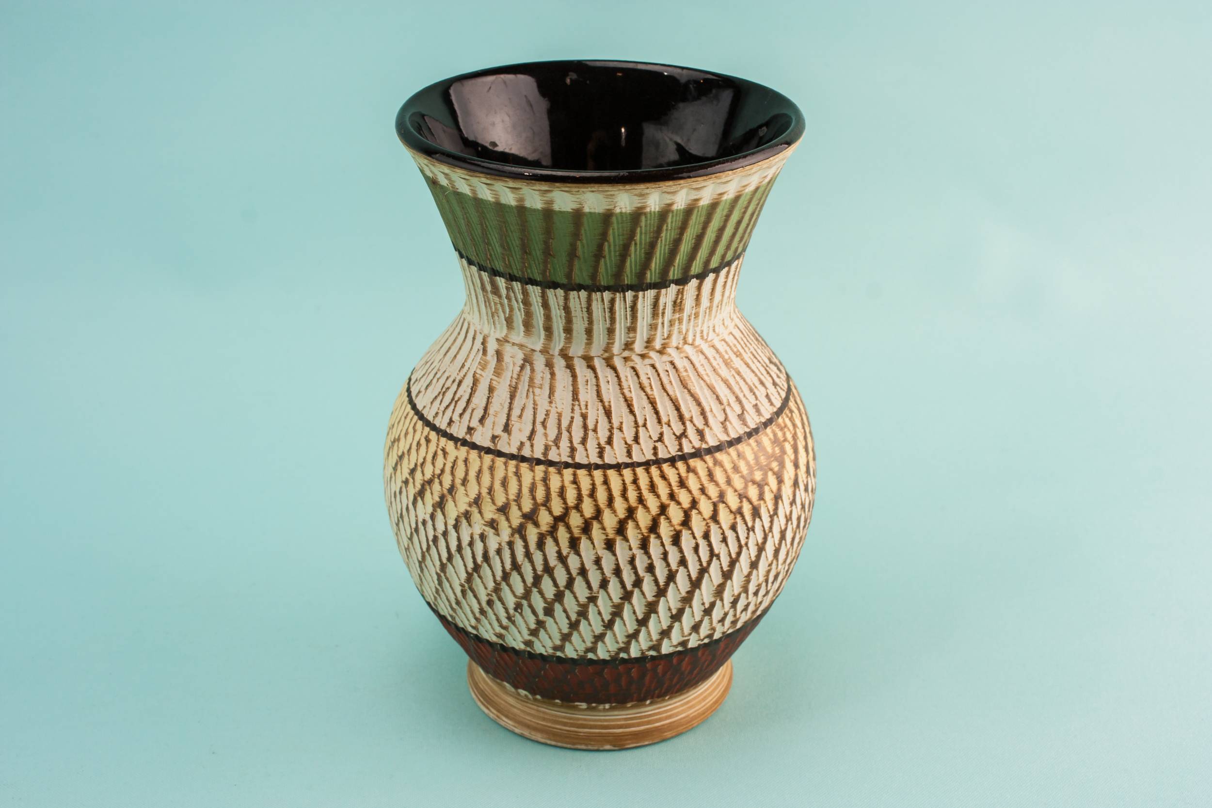 Beautiful Vintage Globular — Modernist pottery vase