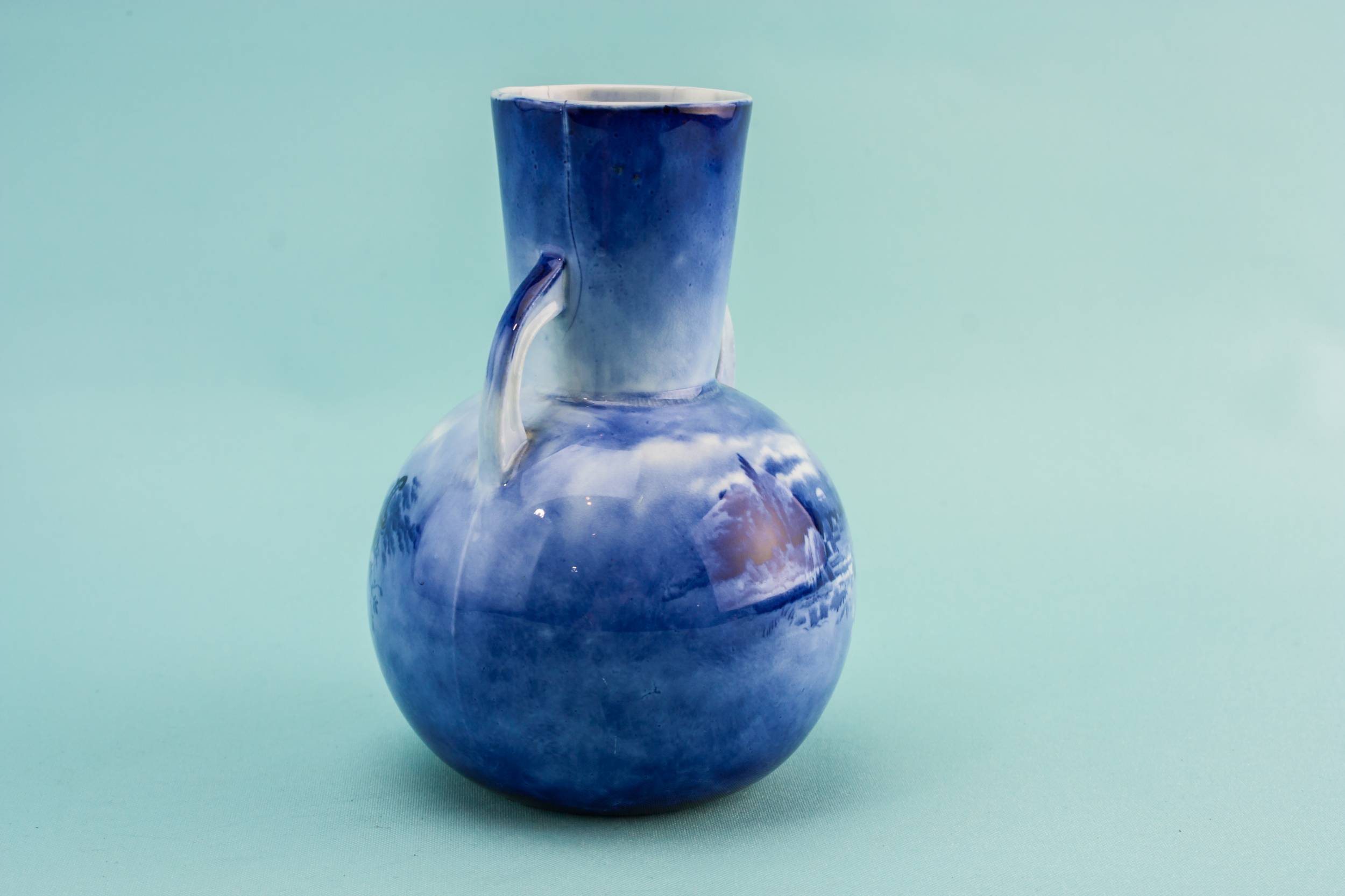 Spectacular Blue And — Blue Arts & Crafts vase 1