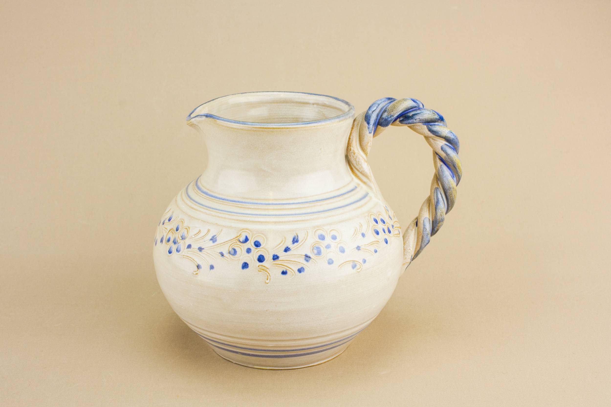 Classical Vintage Floral — Blue terracotta jug