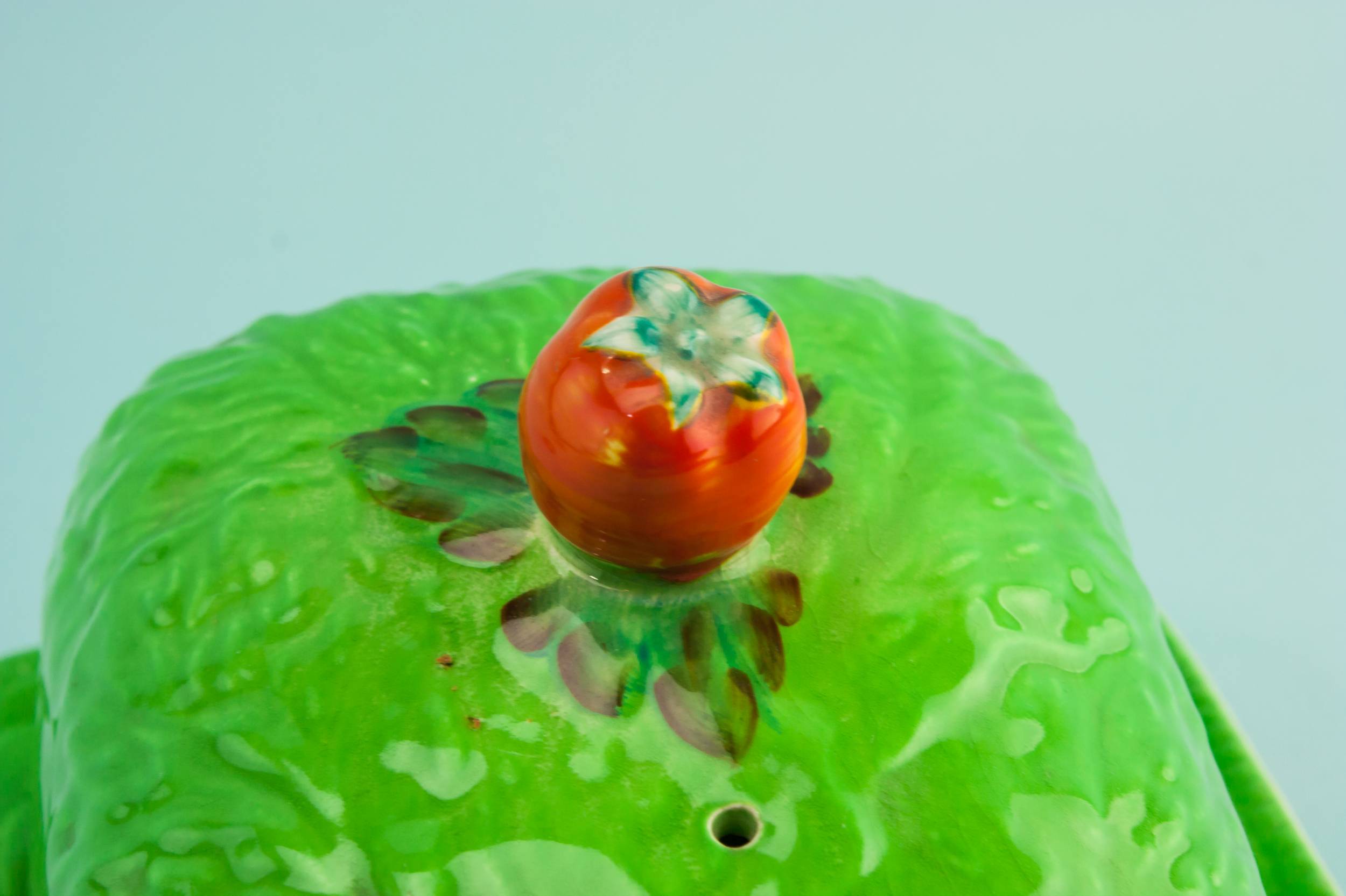 Vintage Beautiful Pottery — Green cheese dish 4