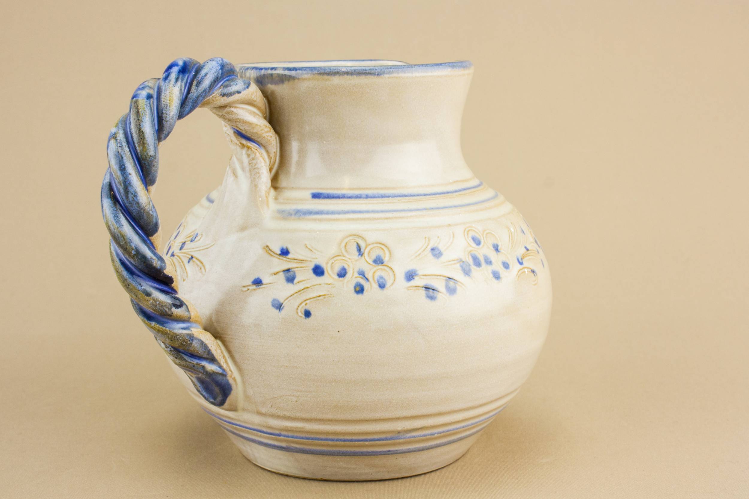 Classical Vintage Floral — Blue terracotta jug 1