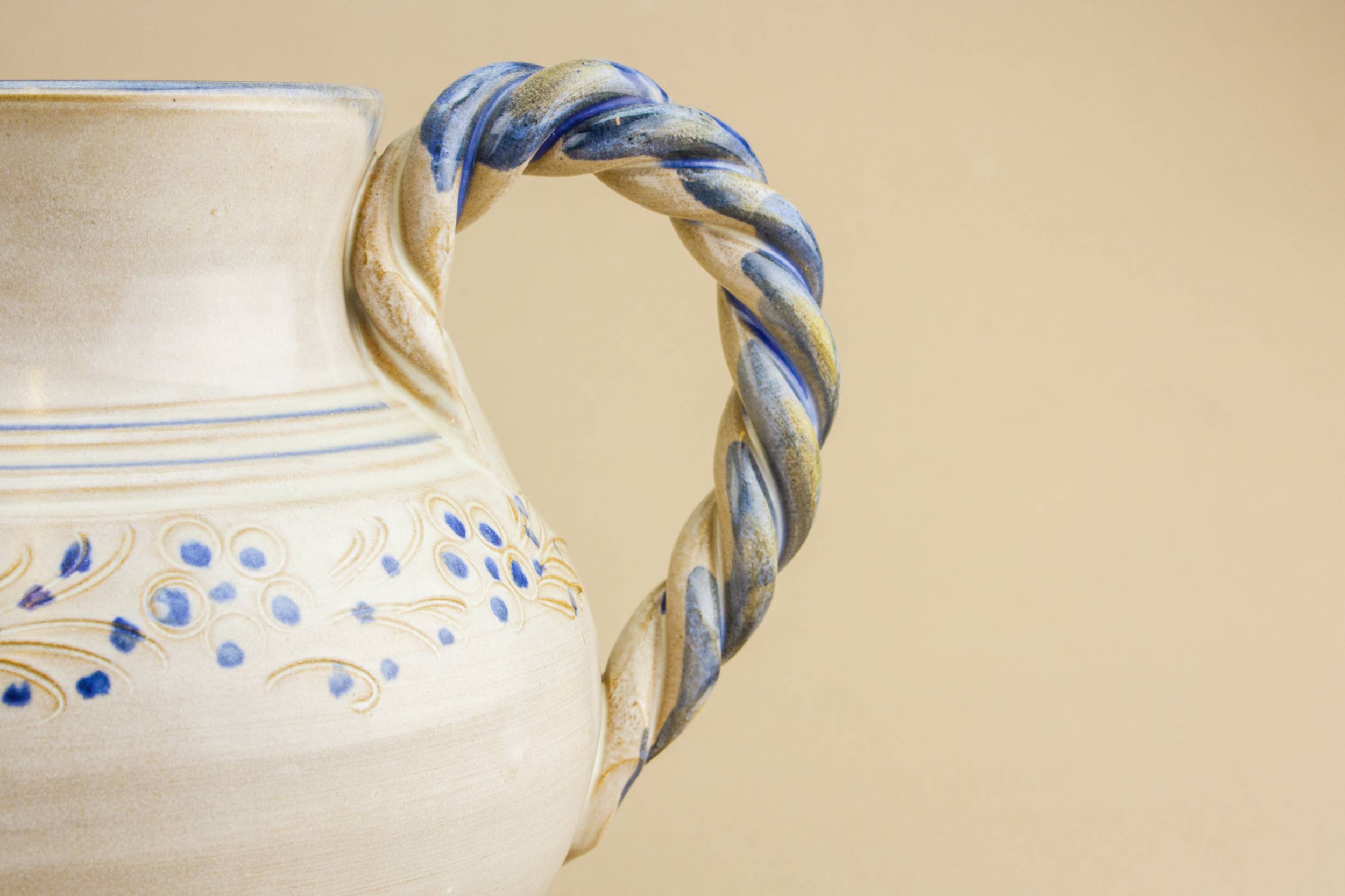Classical Vintage Floral — Blue terracotta jug 3