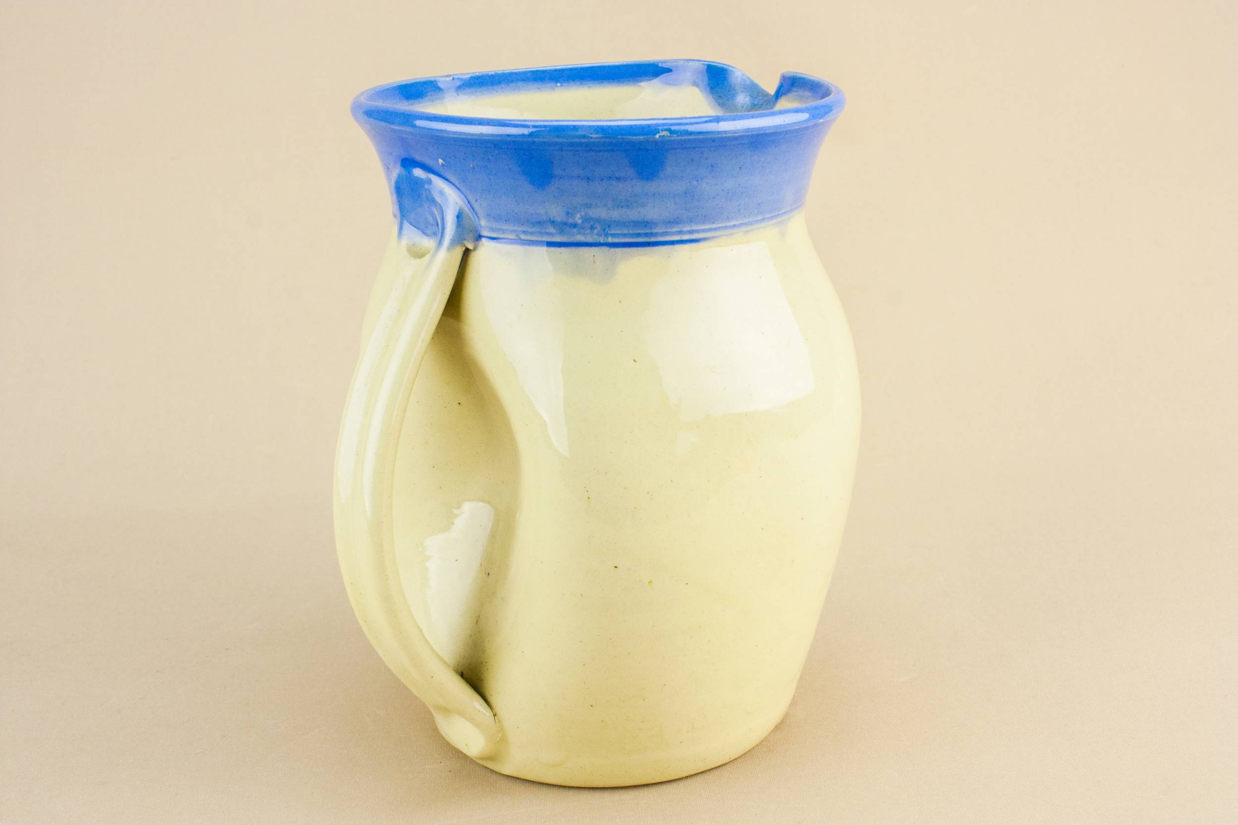Vintage Modernist Vinegar — Yellow pottery jug 1