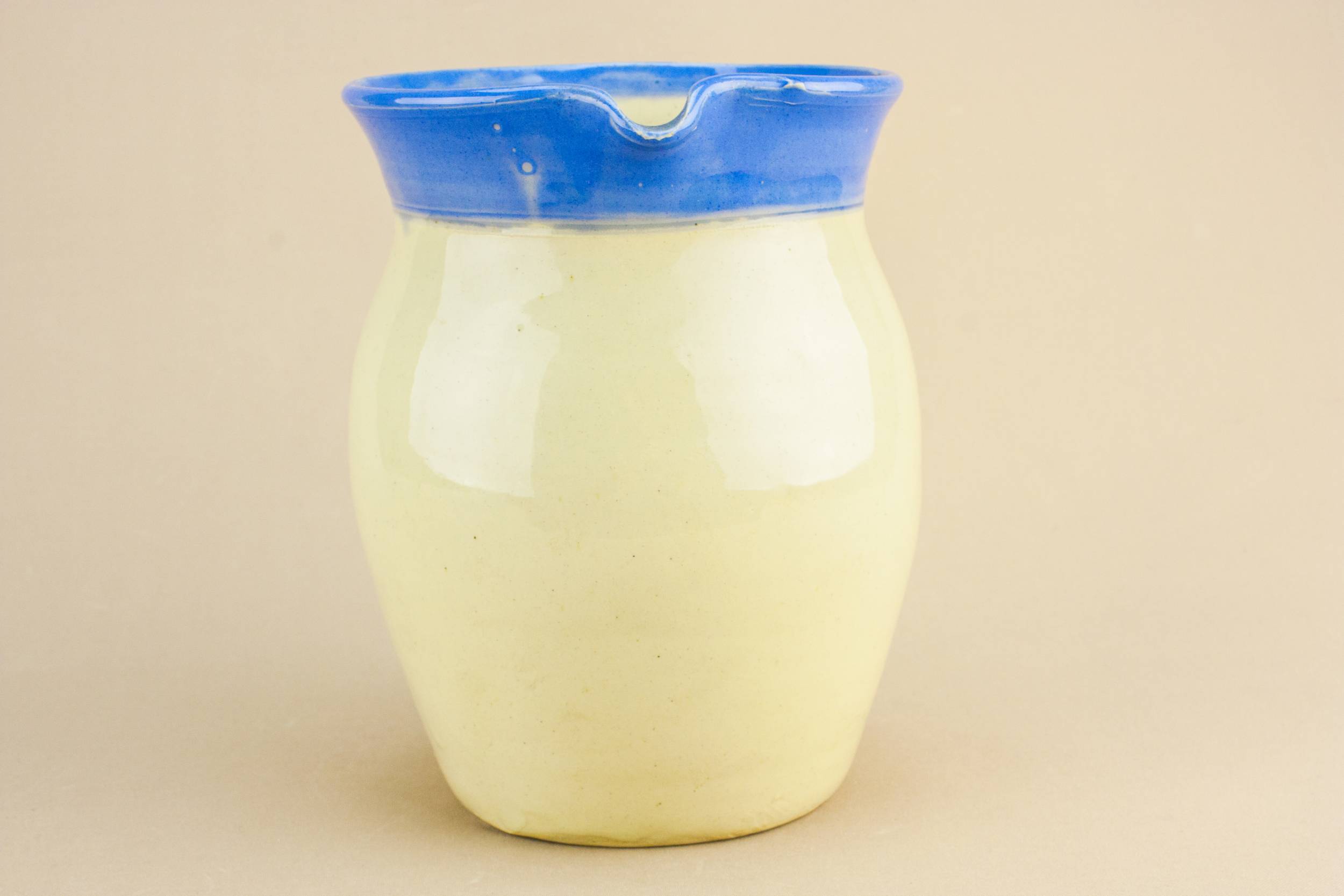 Vintage Modernist Vinegar — Yellow pottery jug 2