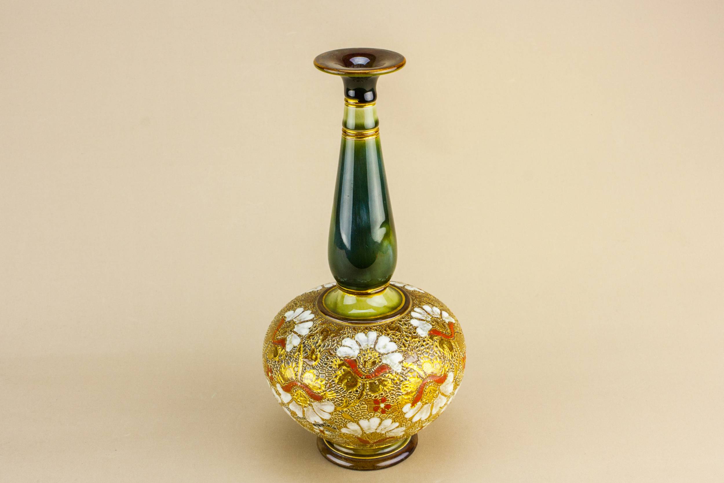 Antique Elegant Floral — Royal Doulton stoneware vase