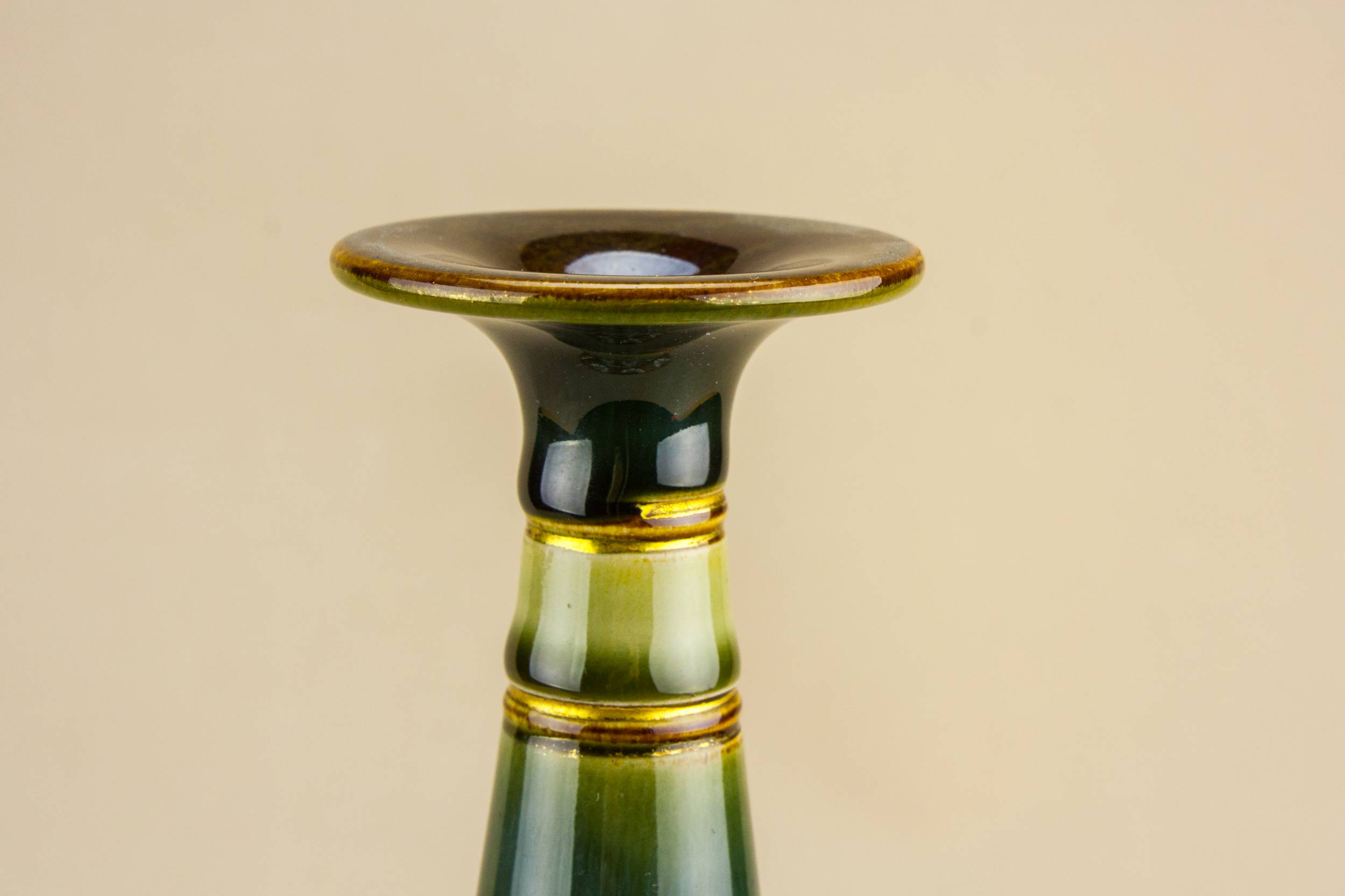 Antique Elegant Floral — Royal Doulton stoneware vase 2