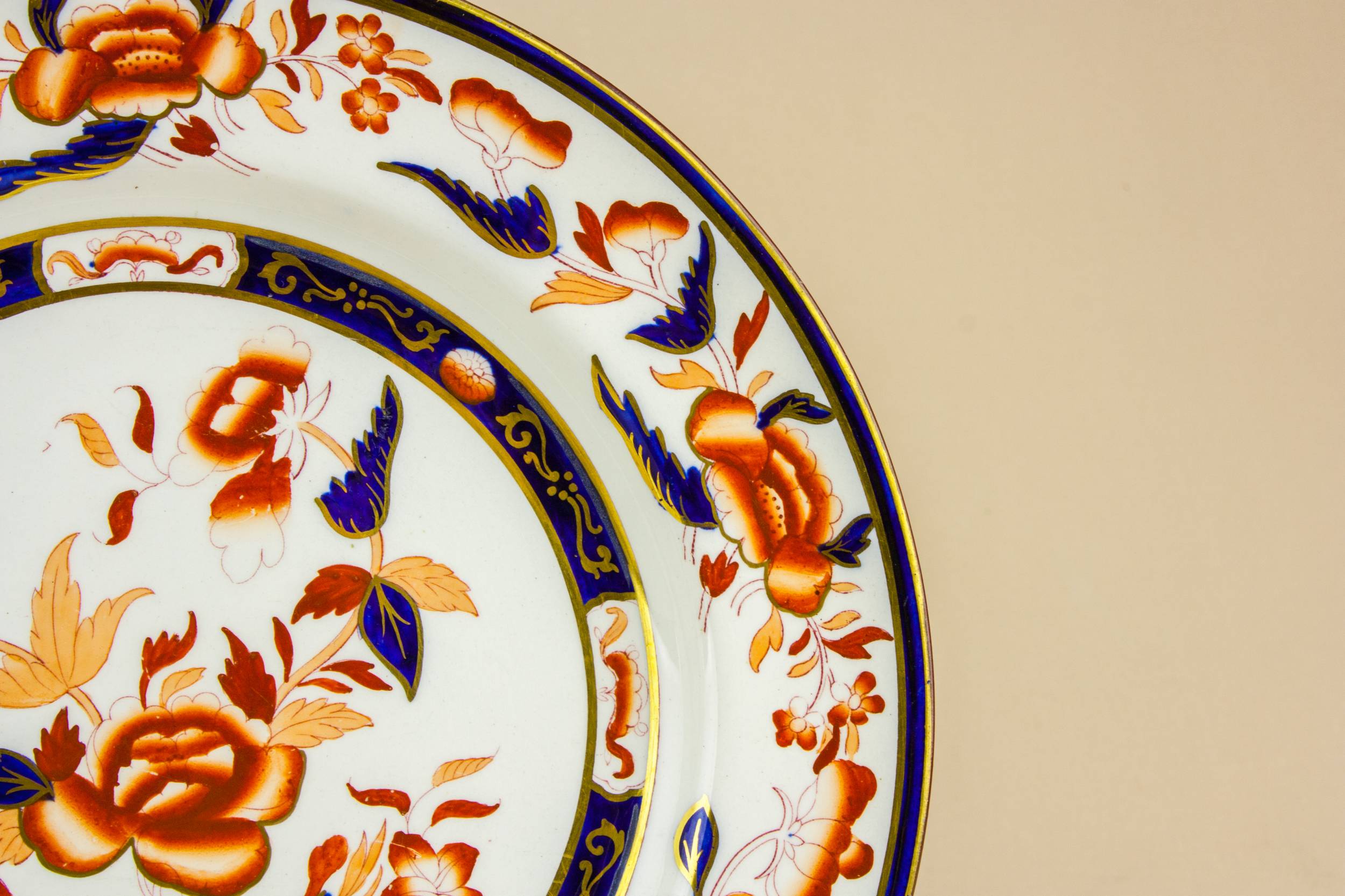 Antique Bone China — Floral serving dish 1