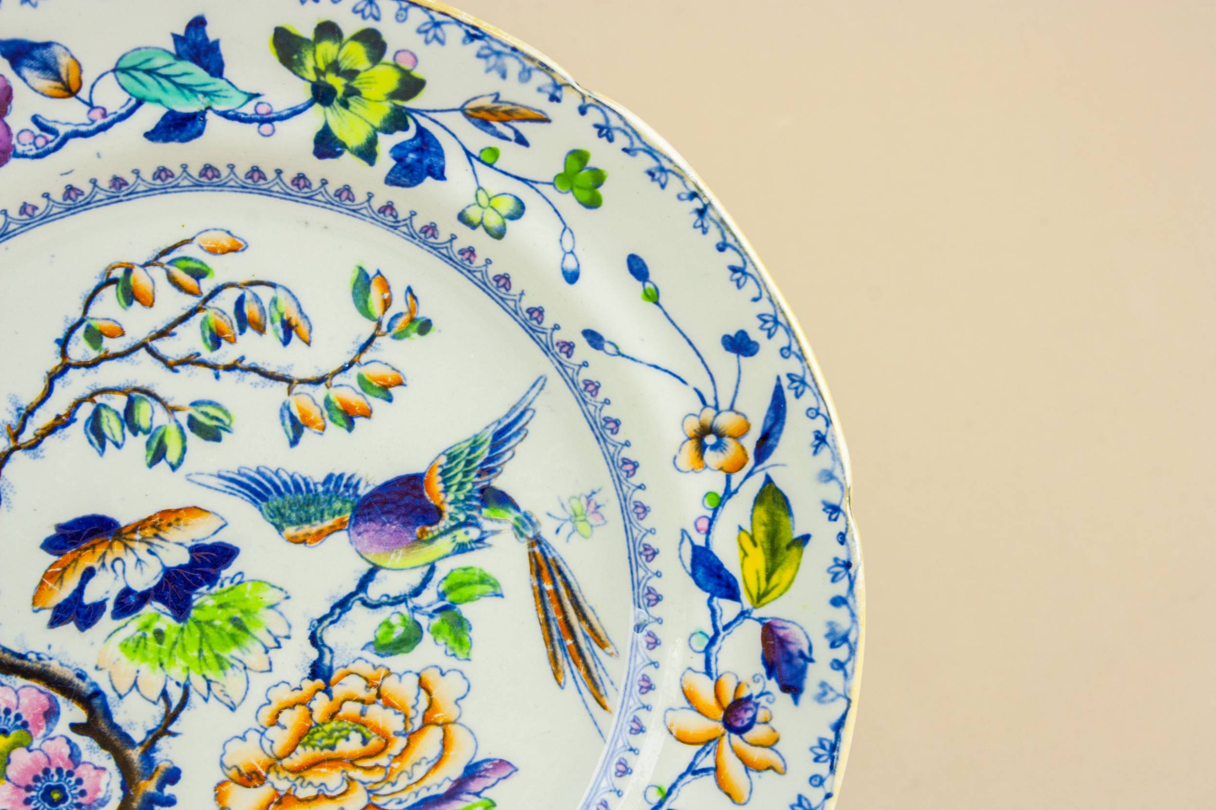 Antique Small Stoneware — Blue and white serving dish 1