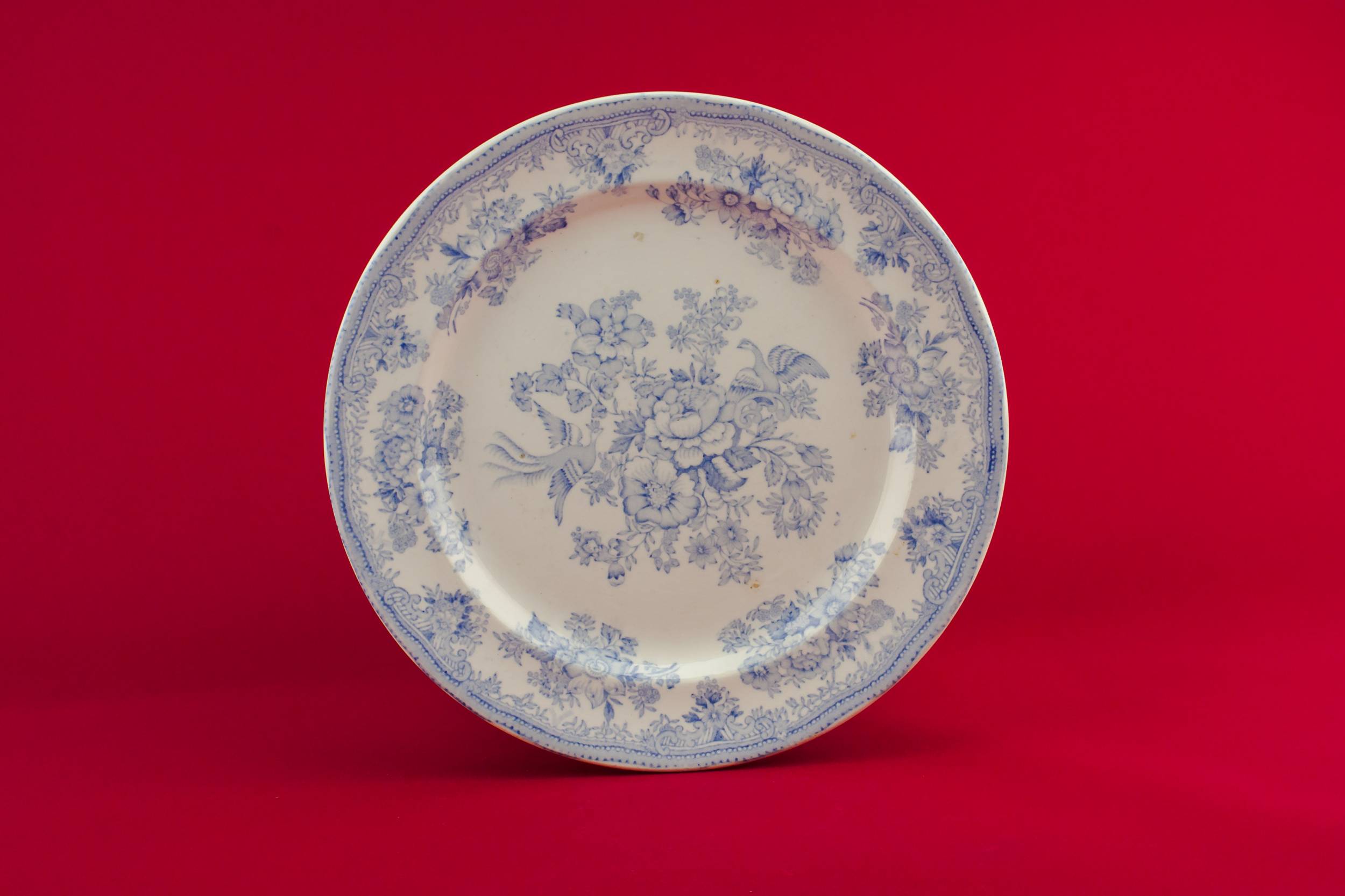 Antique Impressive Asiatic — Blue and white serving dish