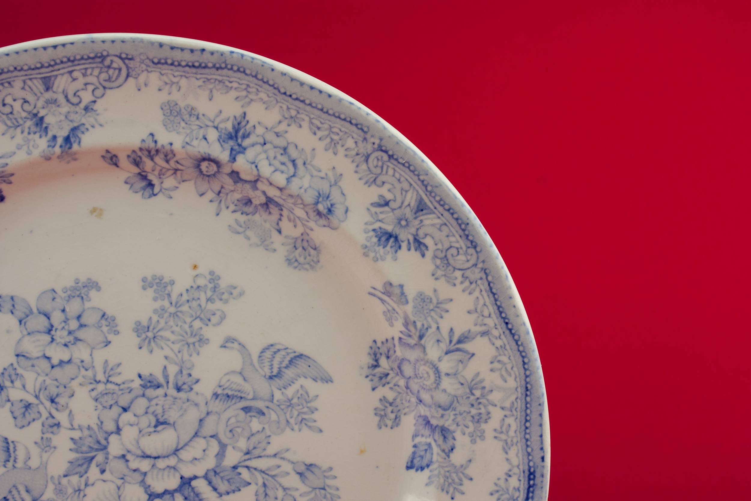 Antique Impressive Asiatic — Blue and white serving dish 1