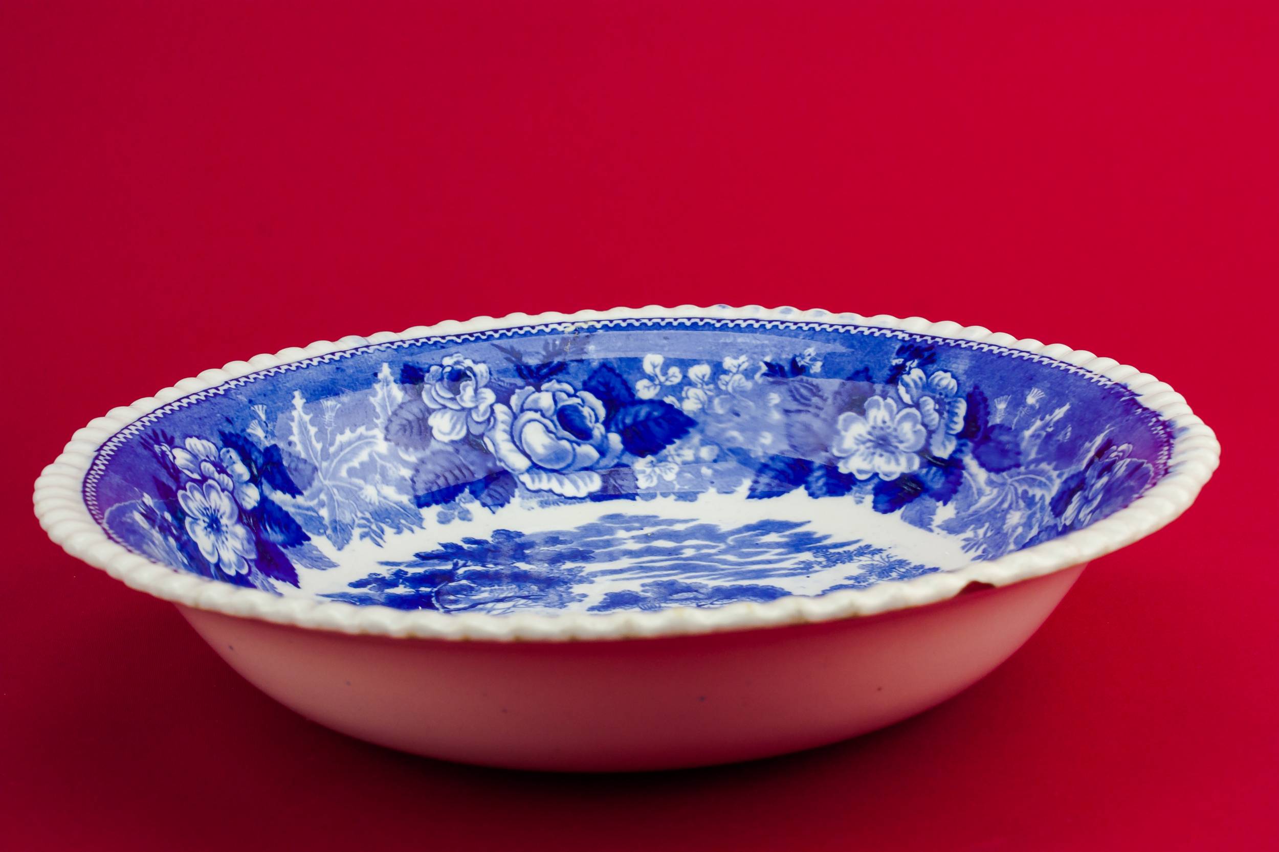 Antique Victorian Adams — Cattle Scenery serving bowl 2
