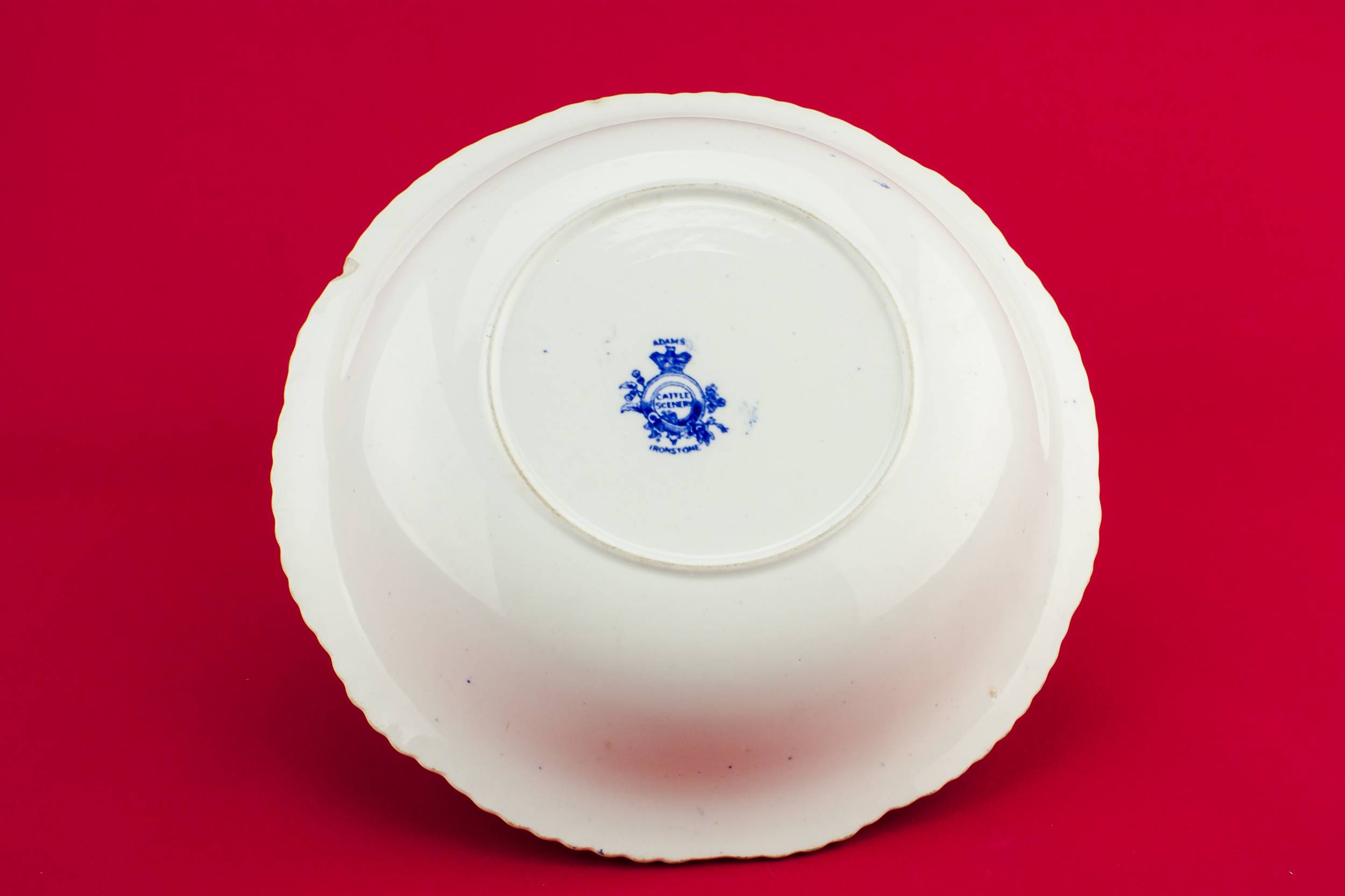 Antique Victorian Adams — Cattle Scenery serving bowl 3