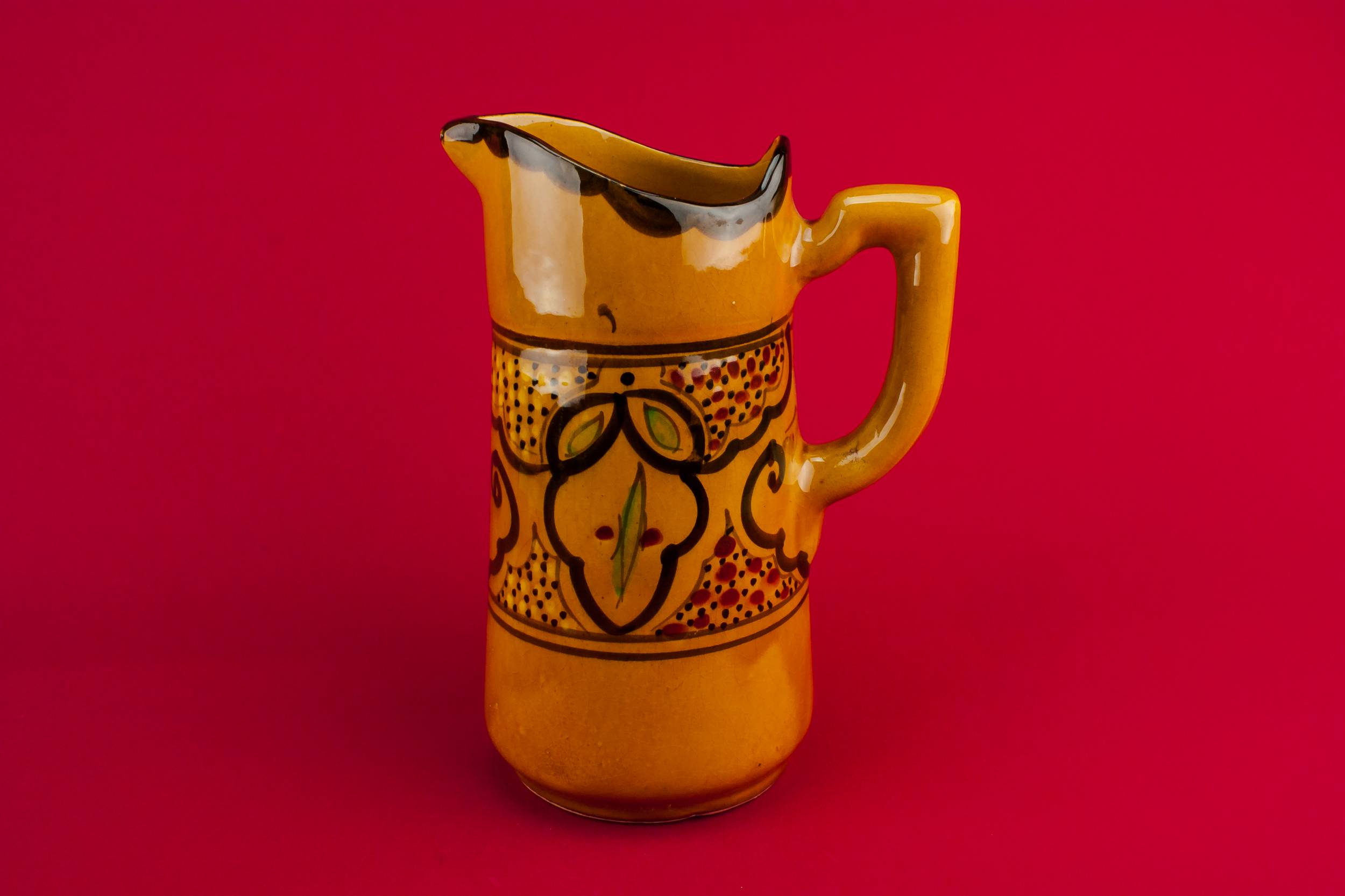 Elegant Modernist Pottery — Painted pottery jug