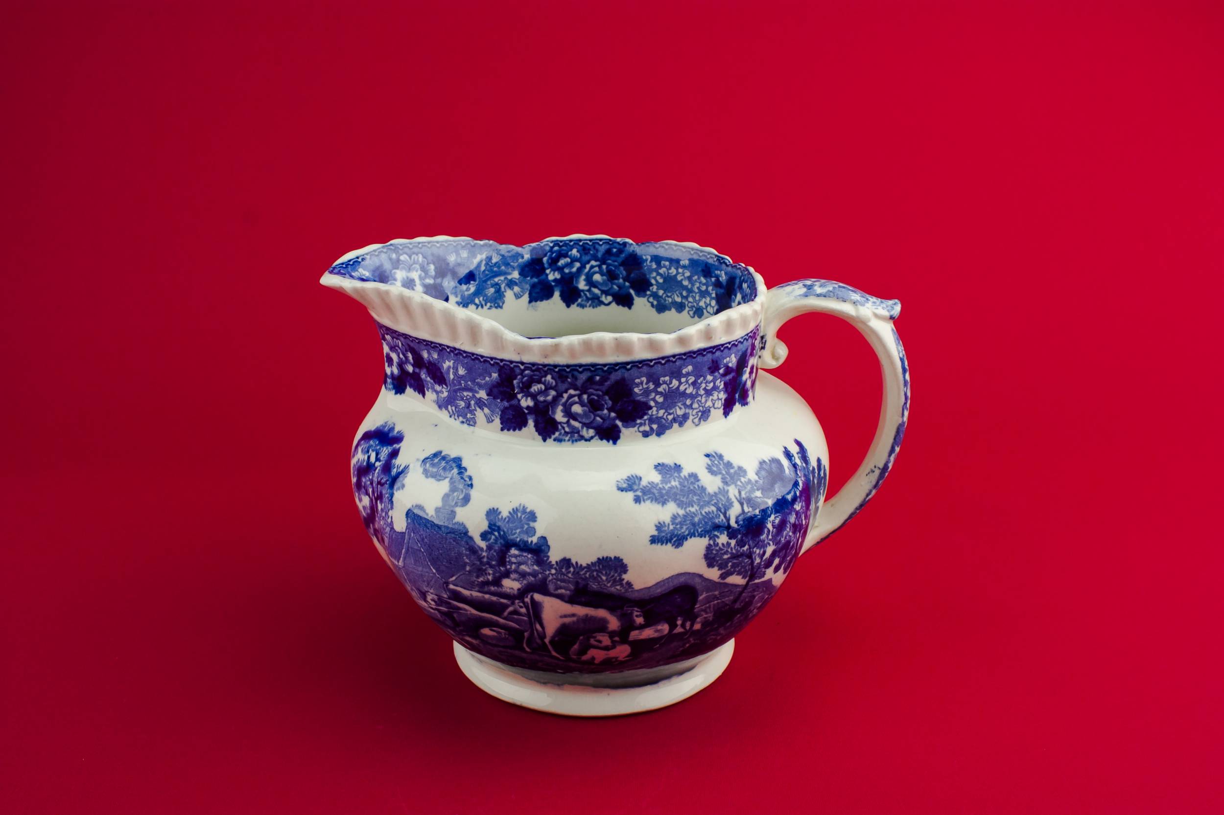 High Victorian Antique — Blue globular jug