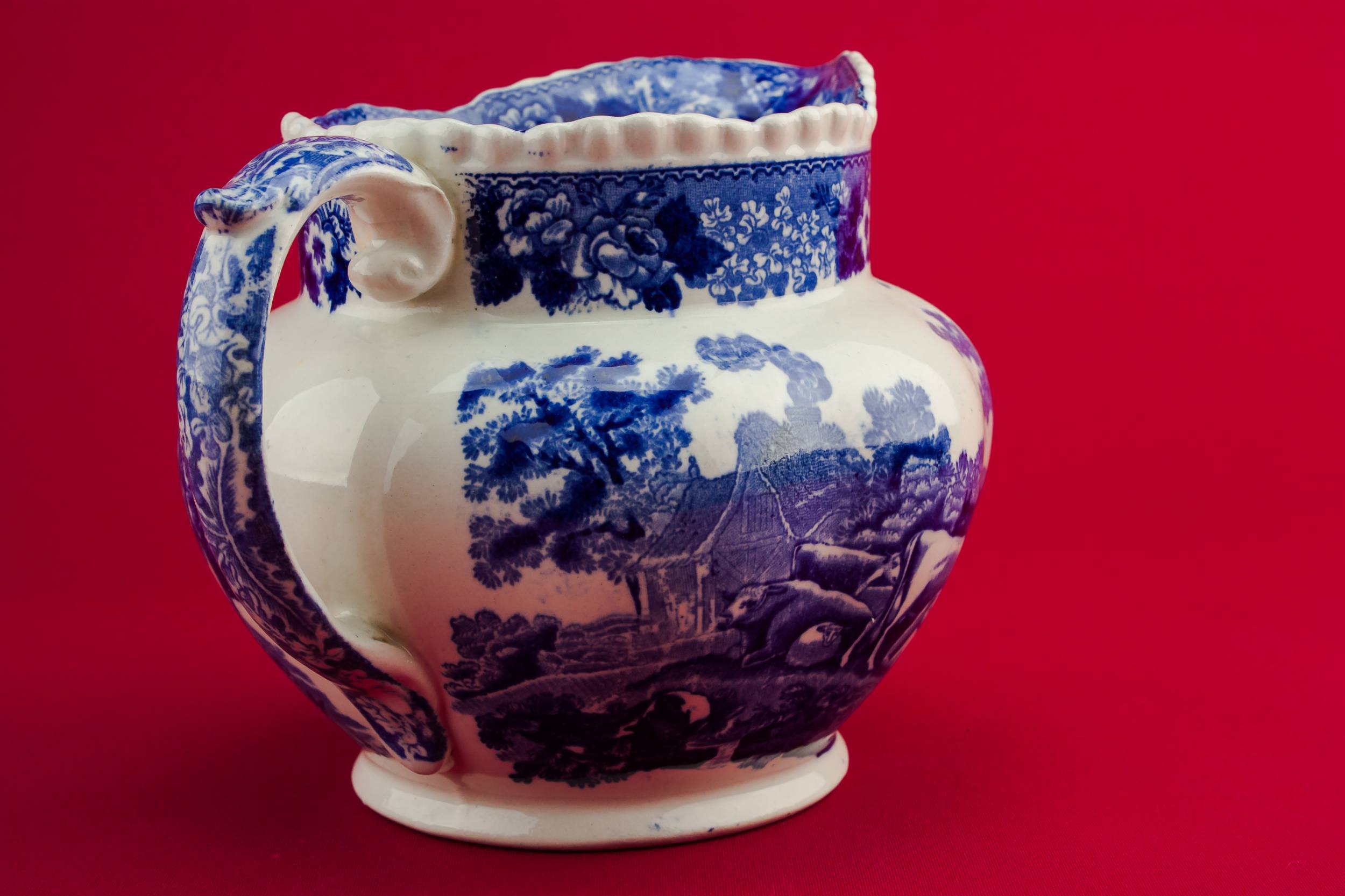 High Victorian Antique — Blue globular jug 1