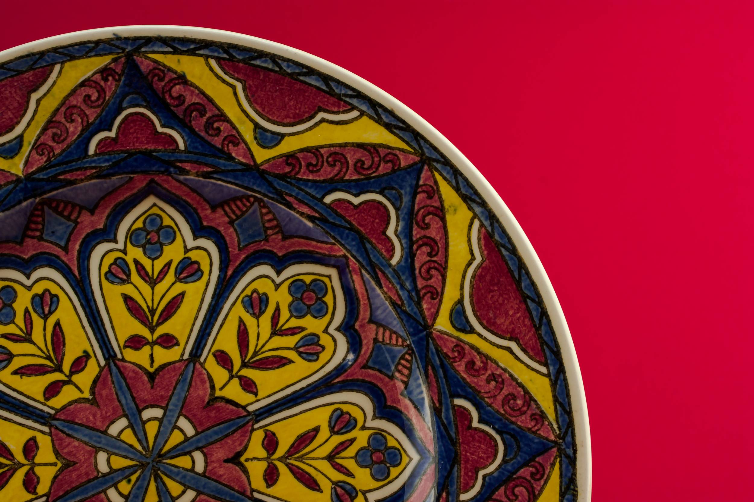 Vintage Large Serving — Art Deco pottery serving dish 1