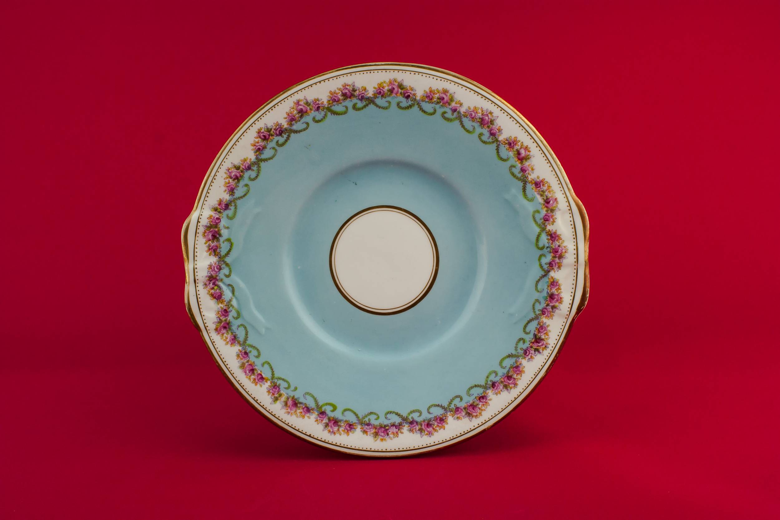 Attractive Neo-Classical Floral — Pottery cake plate