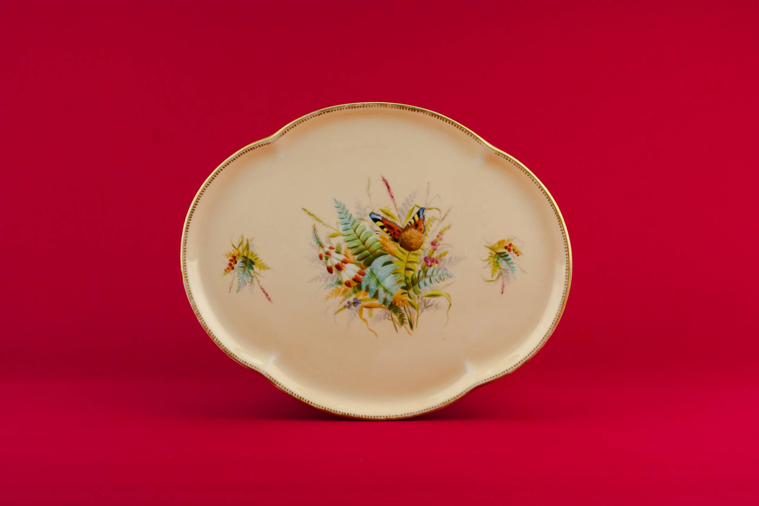 Antique Beautiful Floral — Porcelain serving tray