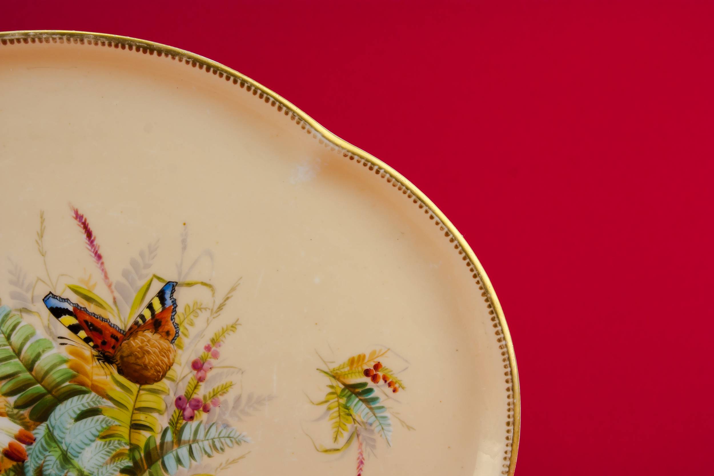 Antique Beautiful Floral — Porcelain serving tray 1