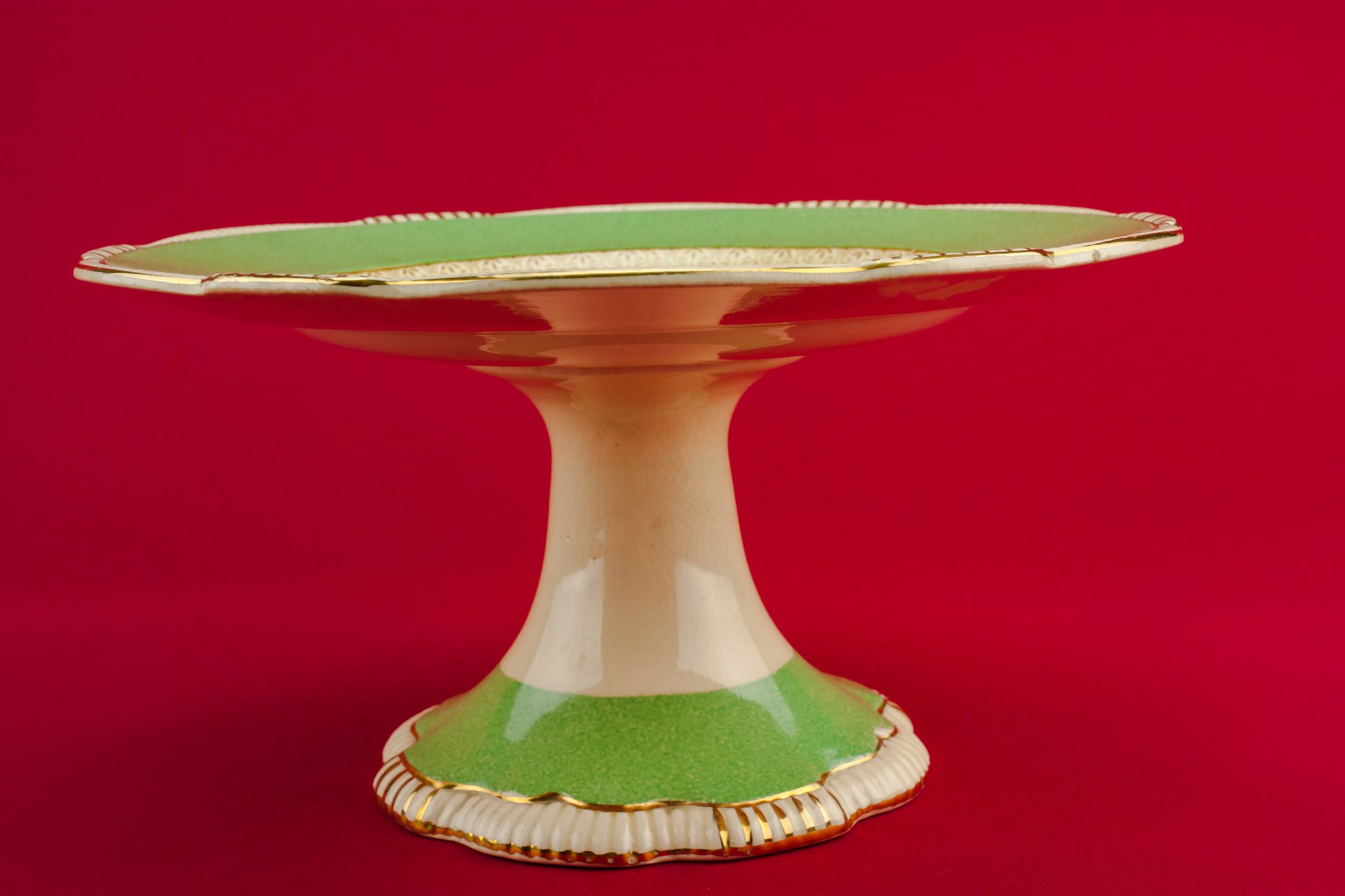 Pottery Attractive CAKE — Edwardian pottery cake stand 2