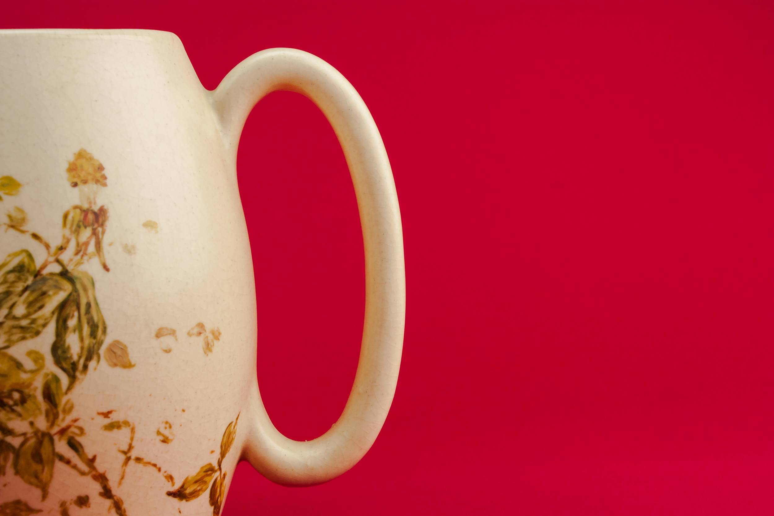 Charming Vintage Floral — Yellow pottery jug 3