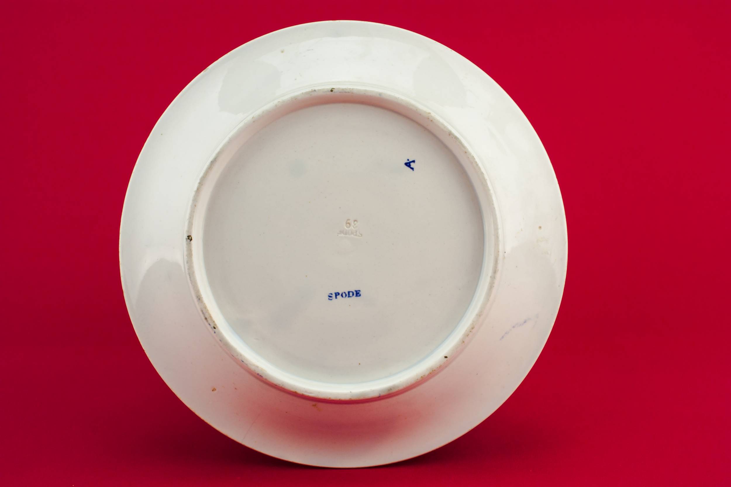 Antique Pottery Floral — Spode blue serving bowl 2