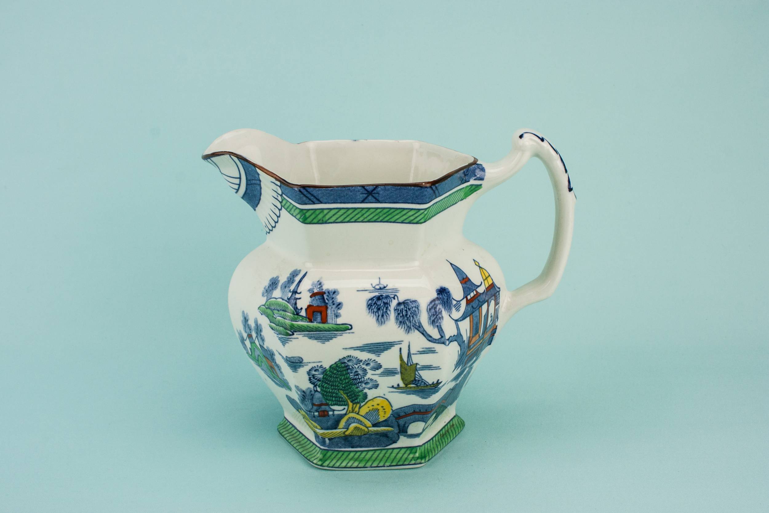 Vintage Blue Milk — Art Deco water jug