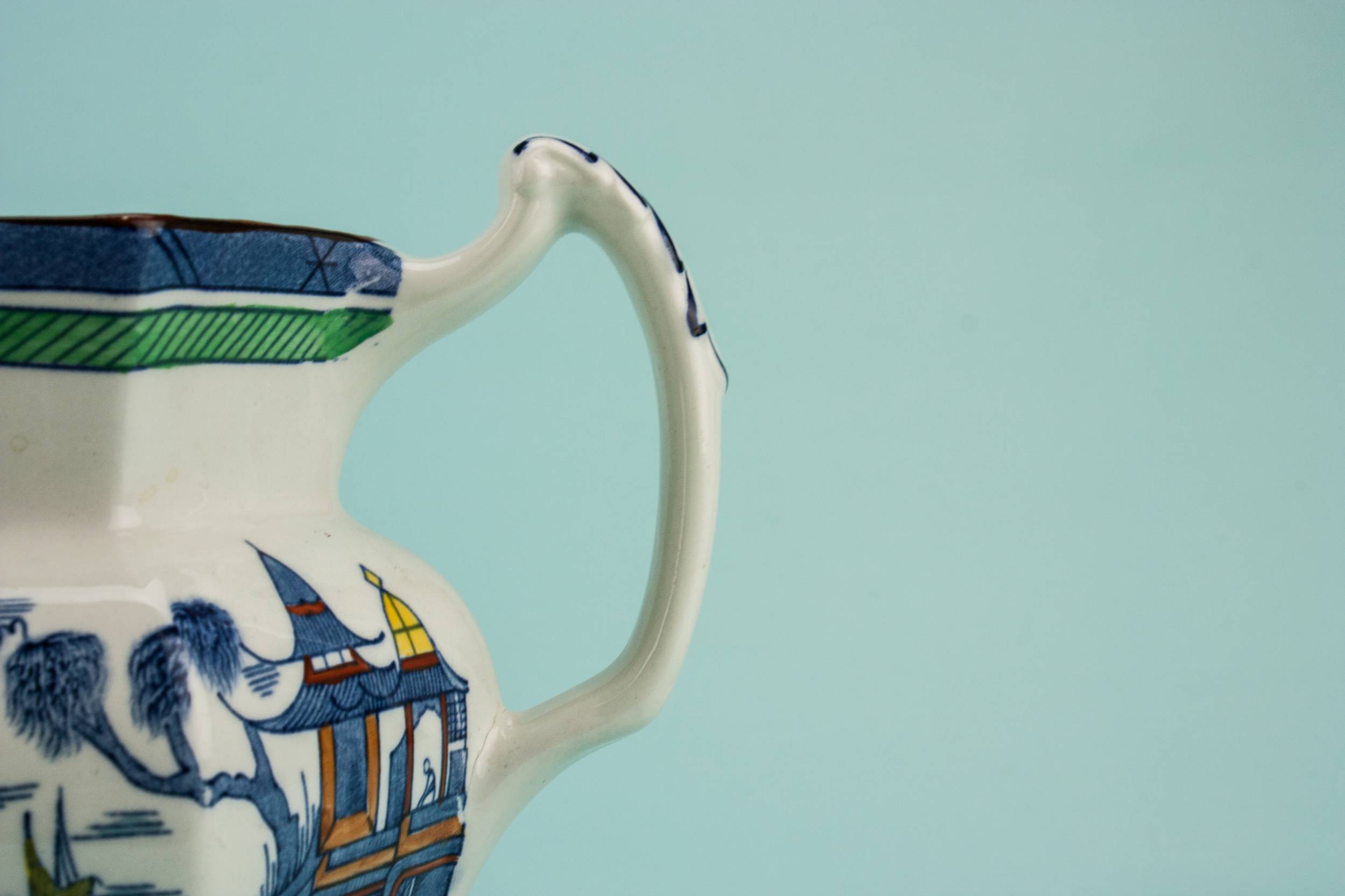 Vintage Blue Milk — Art Deco water jug 3