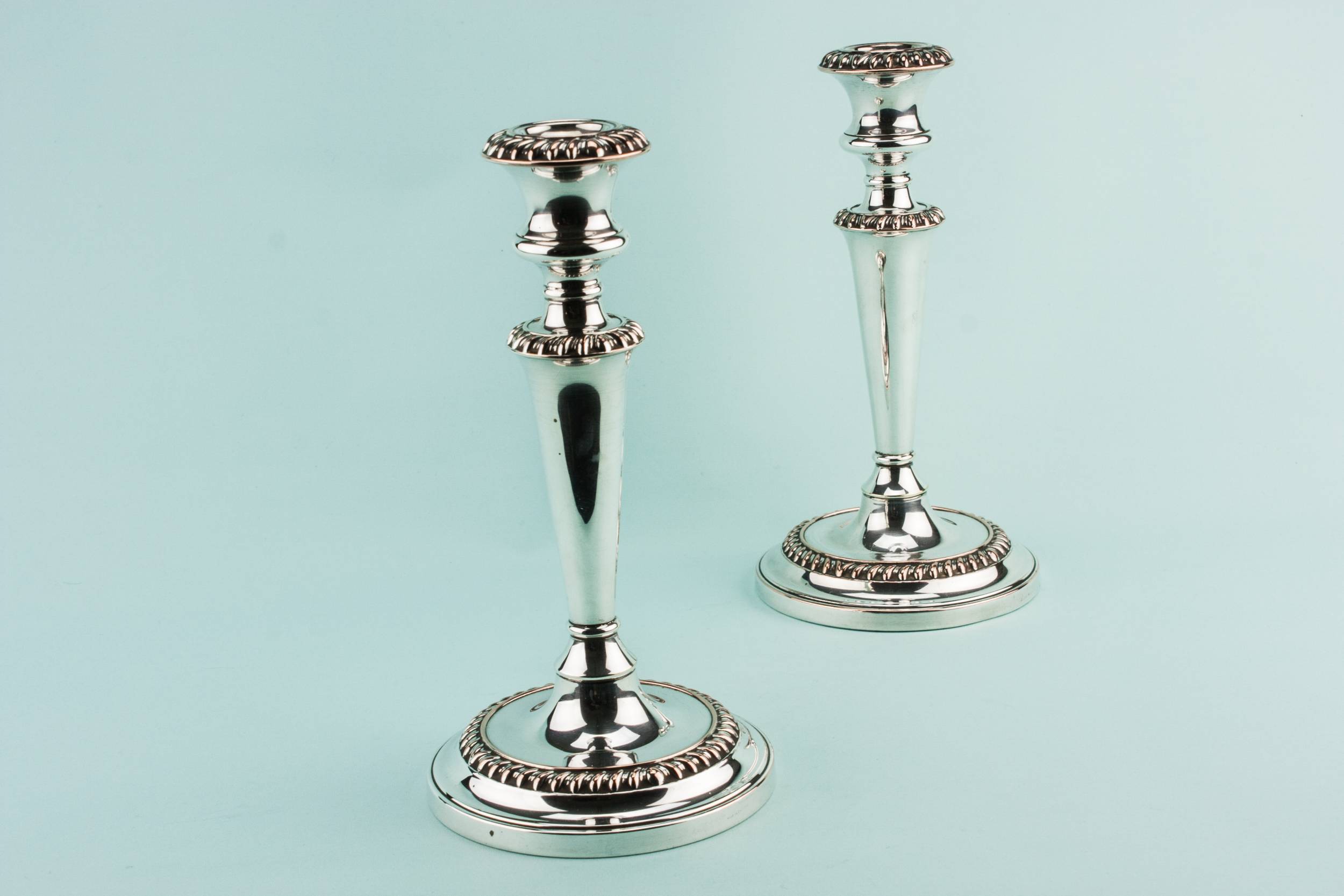 Retro Medium Gadrooned — 2 medium candlesticks 1