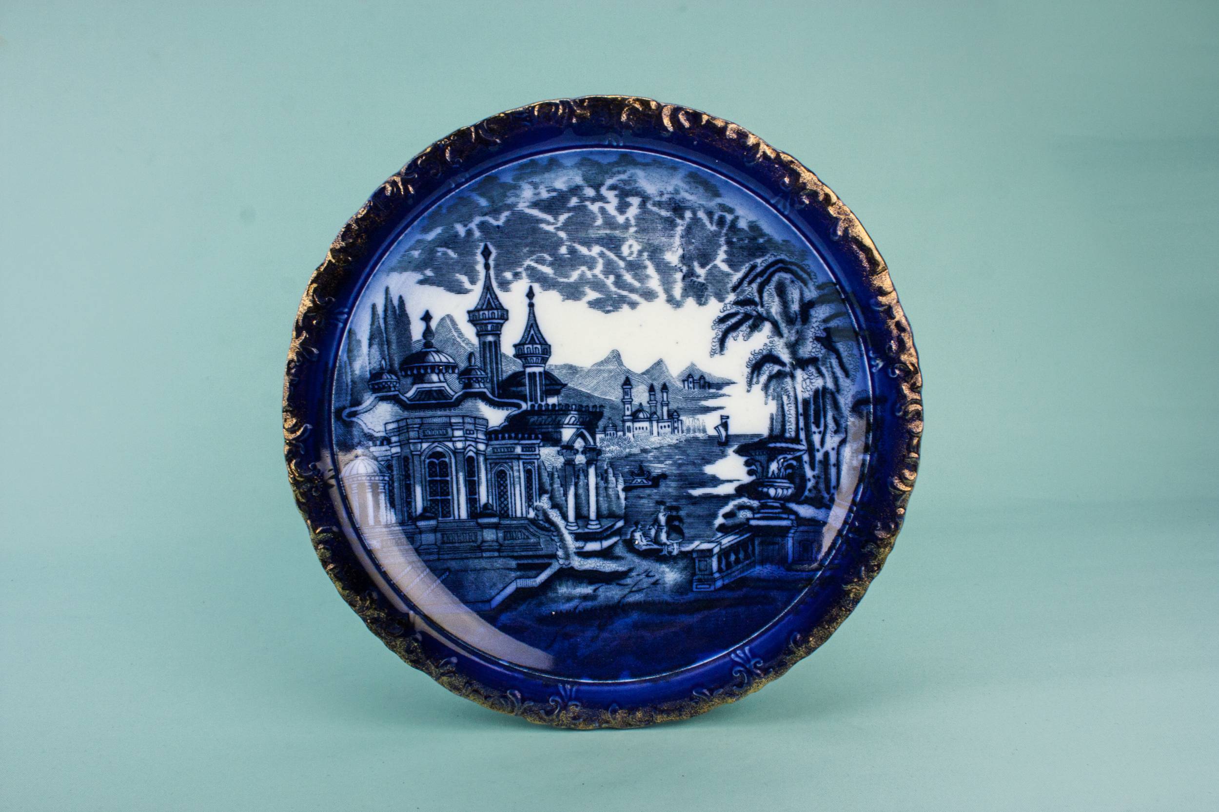 Beautiful Antique Pottery — Flow blue serving dish