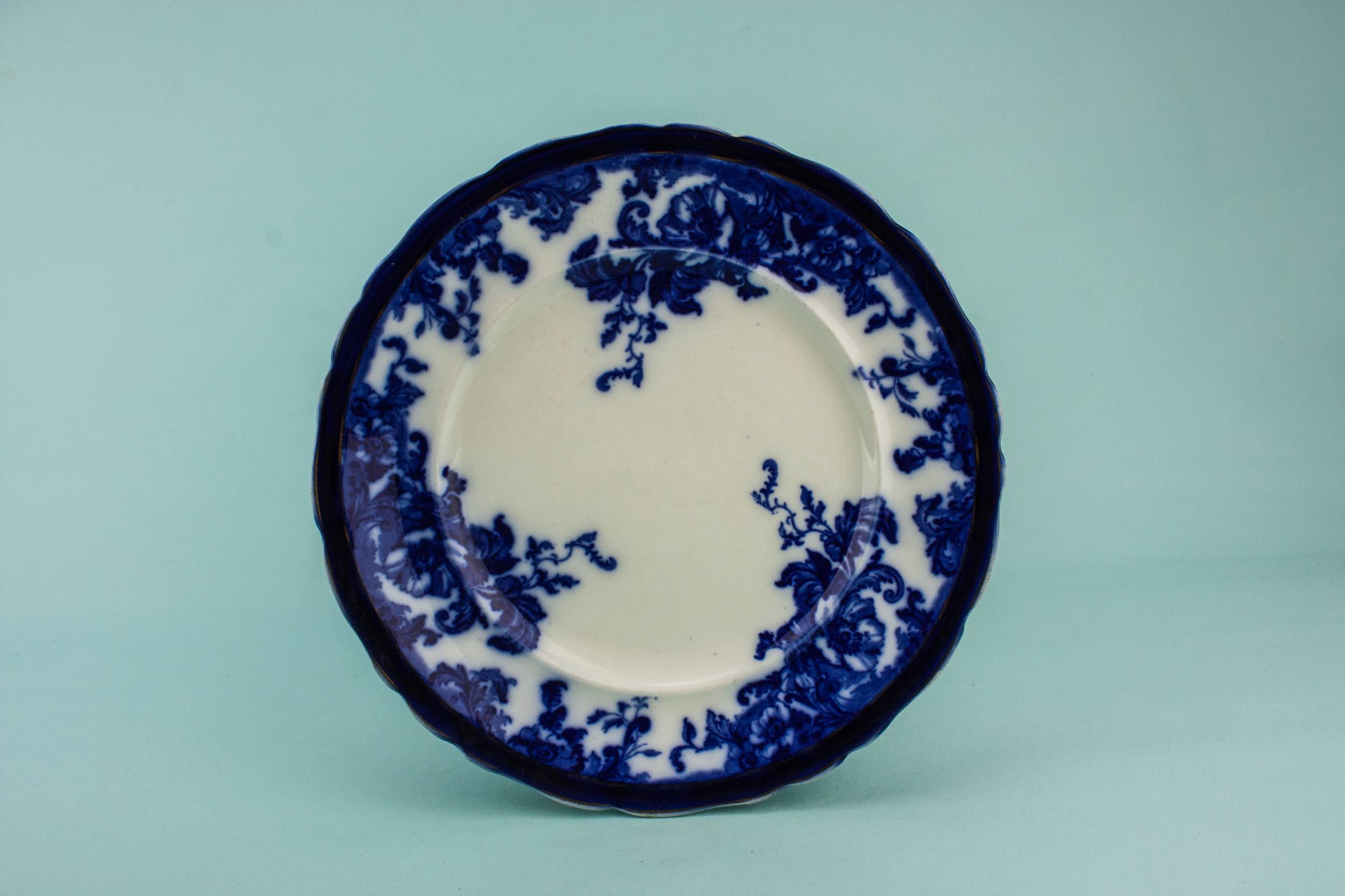 Blue And White — Serving dish in flow blue