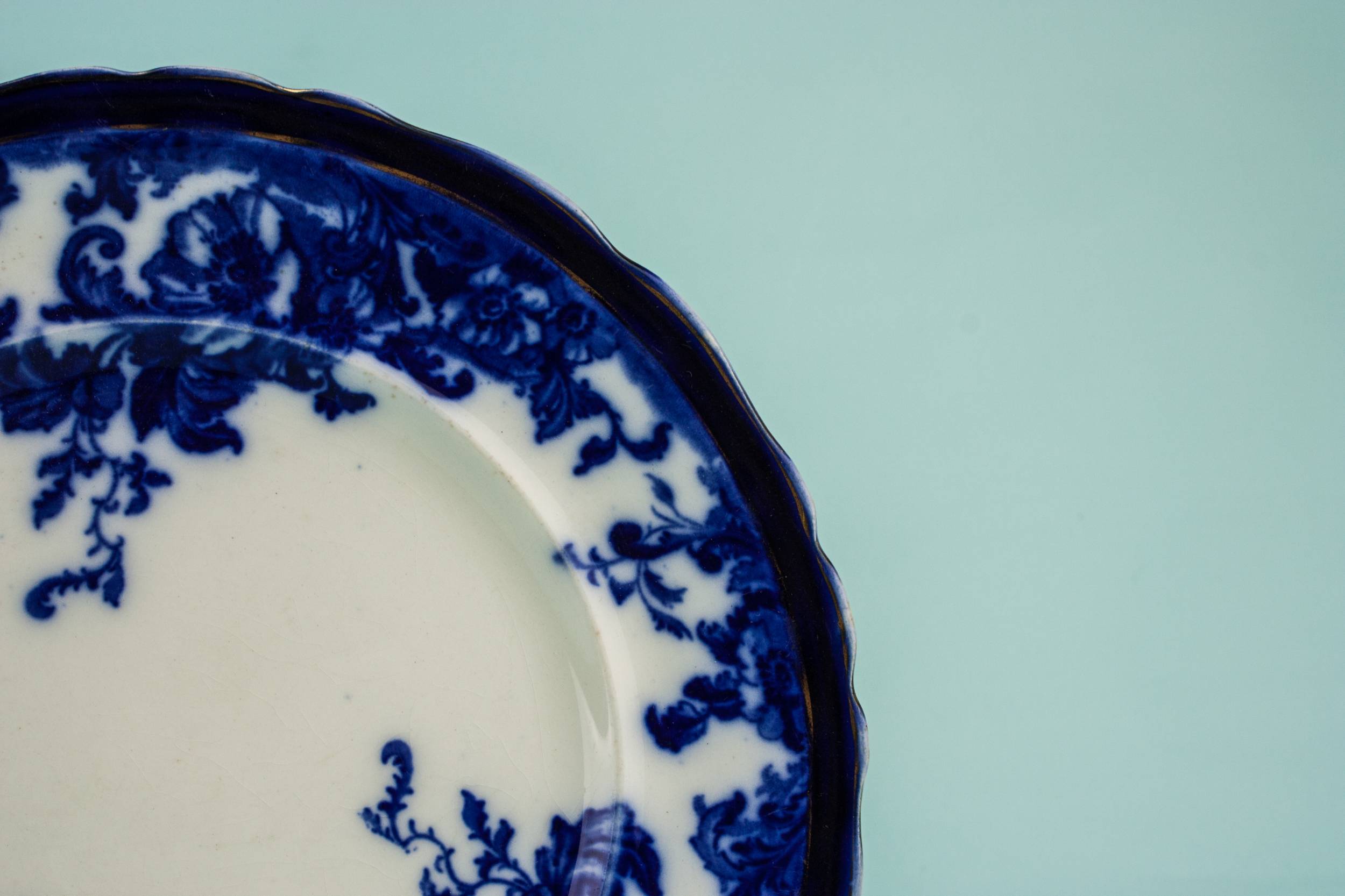 Blue And White — Serving dish in flow blue 1