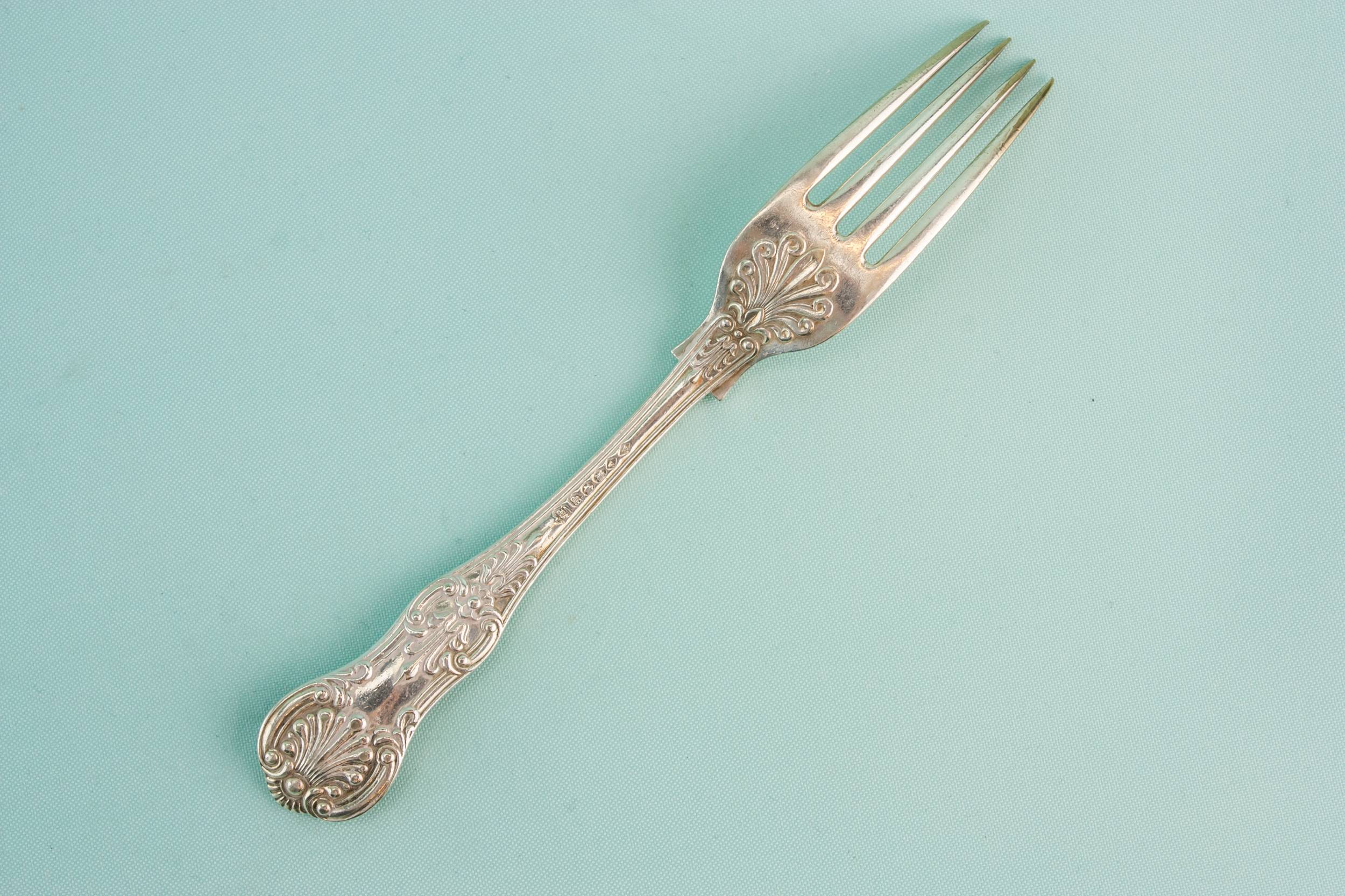 Silver Plated Metal — 6 Neo-Classical dinner forks 1